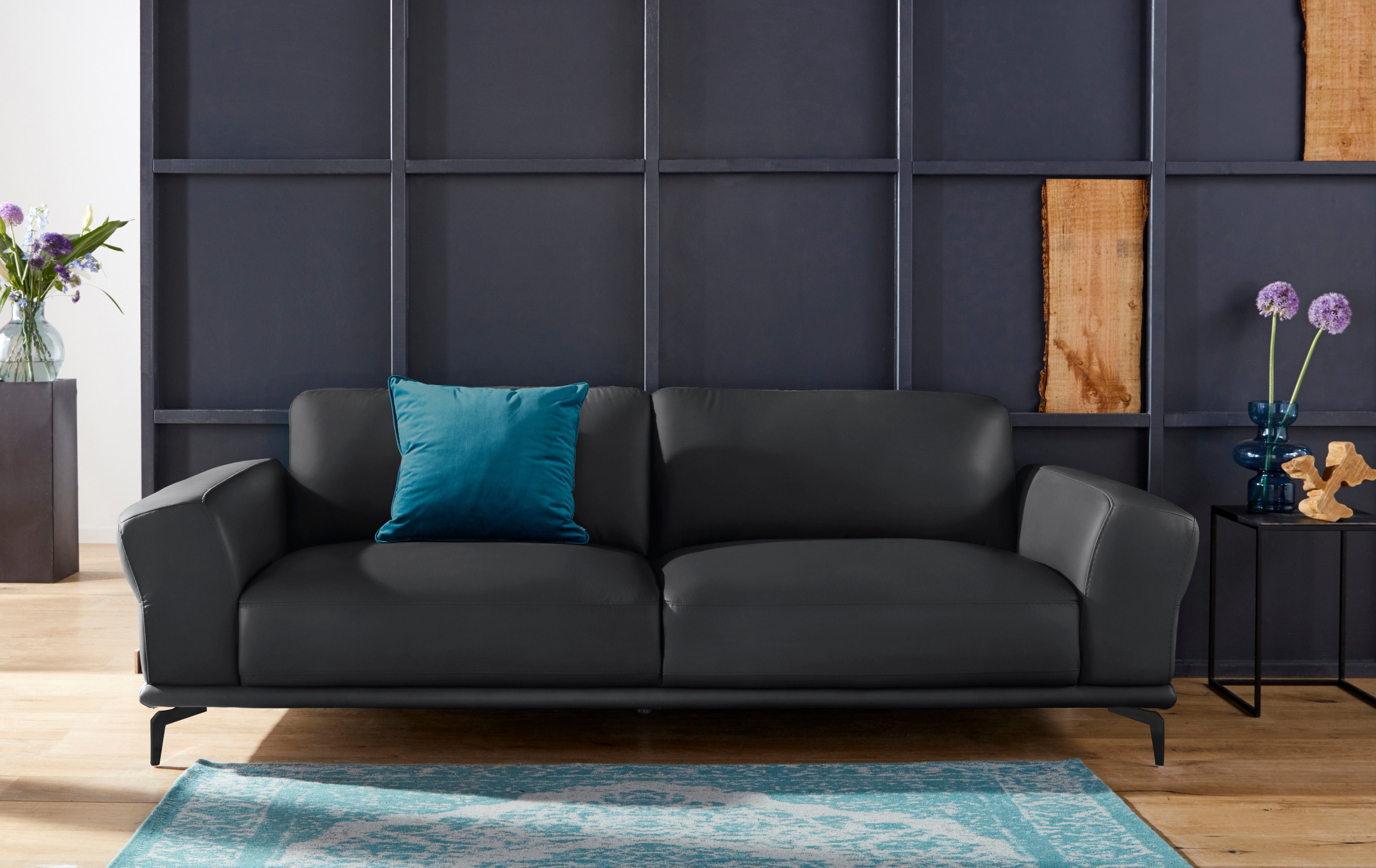 W.SCHILLIG 2,5-Sitzer montanaa, mit Metallfüßen in Schwarz pulverbeschichtet, Breite 232 cm