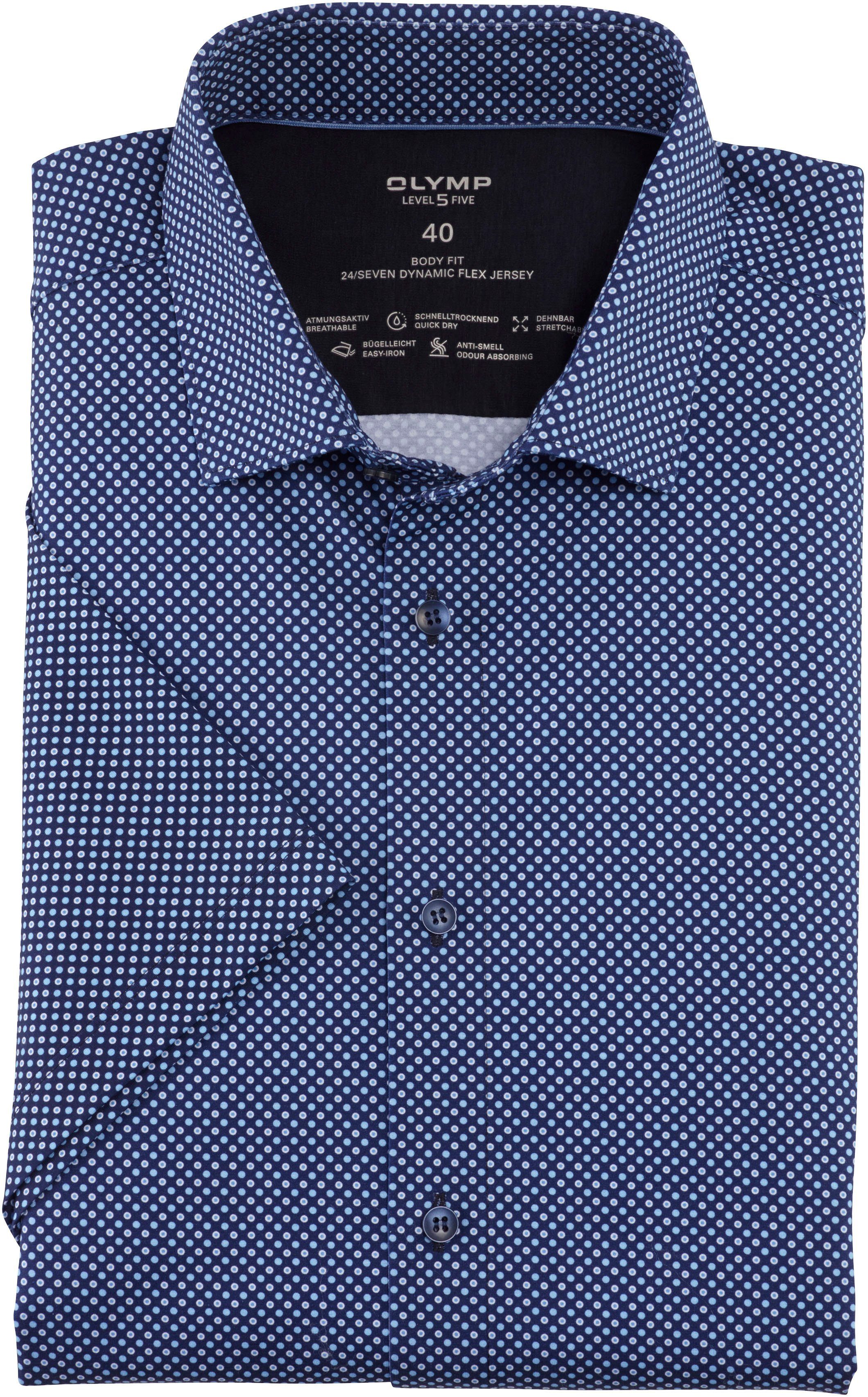 OLYMP Kurzarmhemd Level 5 in 24/7 Dynamic Flex Jersey, Bügelleichte  Stretchqualität aus Baumwolle