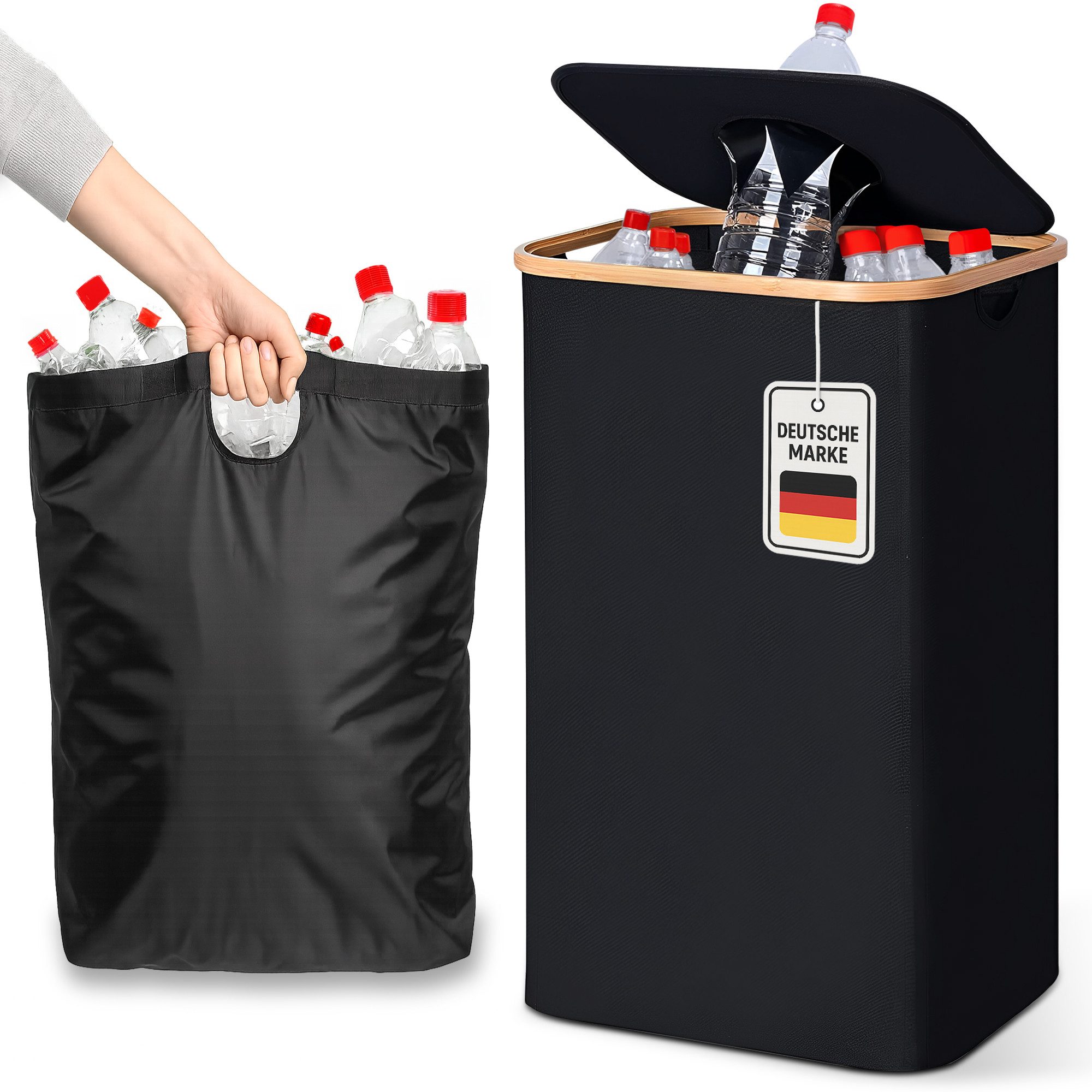 Roxlin Aufbewahrungskorb Pfandflaschen Sammelbehälter mit Deckel 100 Liter günstig online kaufen