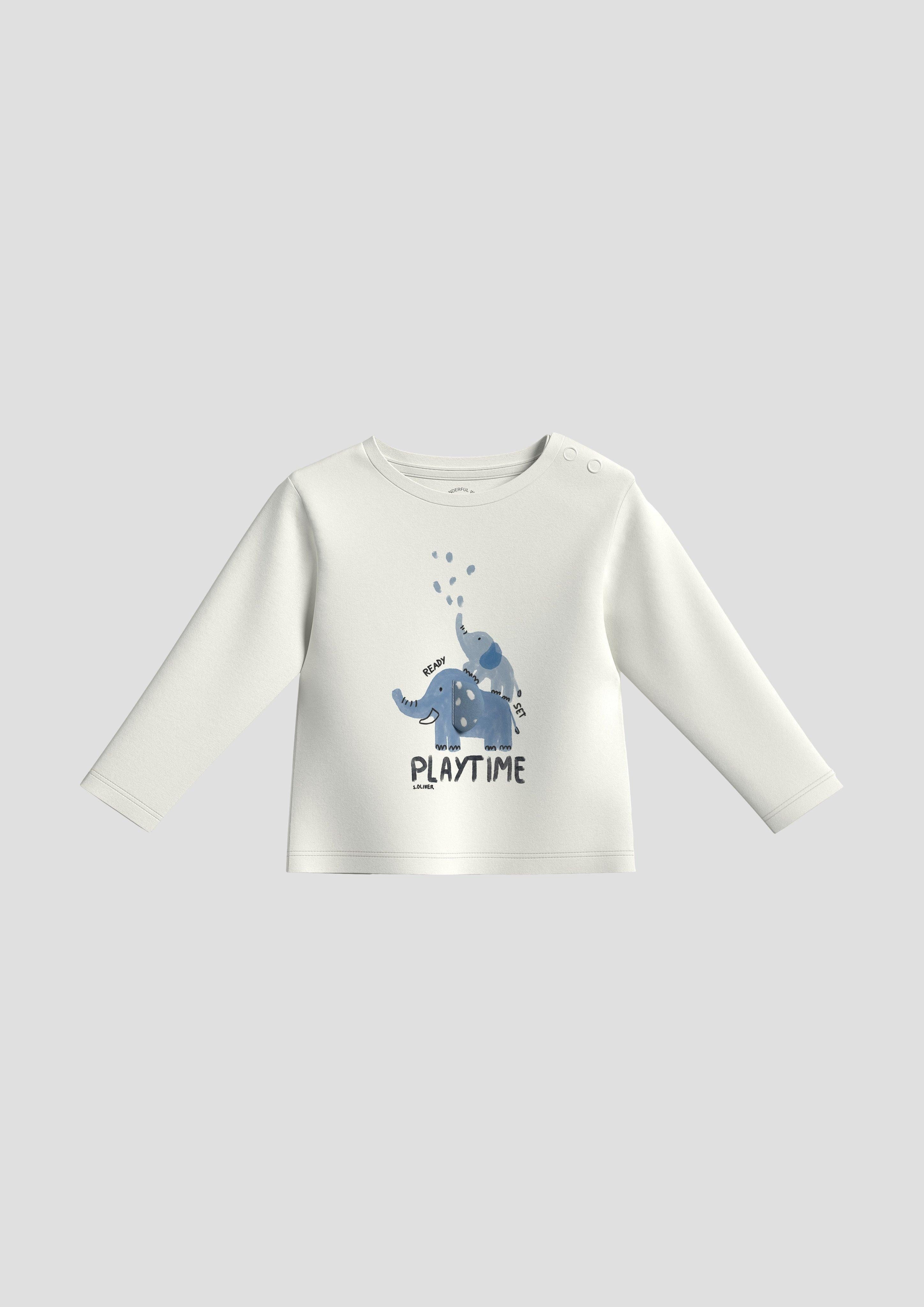 Langarmshirt Longsleeve mit Grafik-Print und Applikation