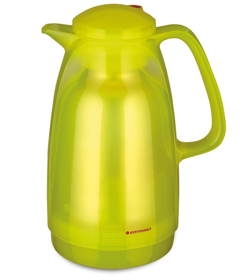 ROTPUNKT Isolierkanne 1,5 Liter 227 Glaseinsatz I hochwertig I langlebig I voller Geschmack, 1.5 l, (Kaffeekanne I Teekanne, glossy canary), Glaskolben aus doppelwandigem Rosalin-Glas