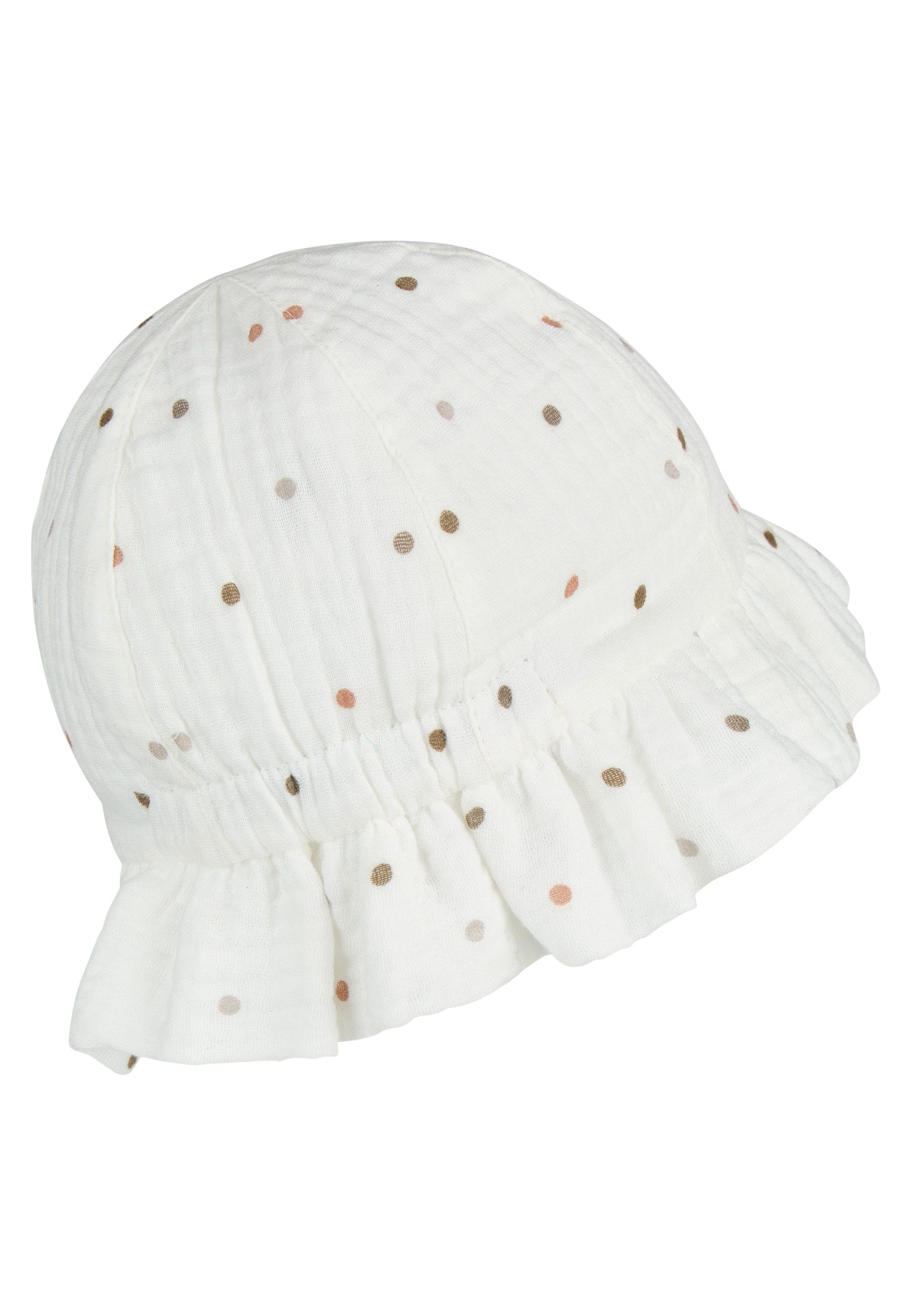 Sterntaler® Sonnenhut Hut Punkte (1-St) Hut aus Musselin mit Punktmuster, Gummizug & Bio-Batistfutter