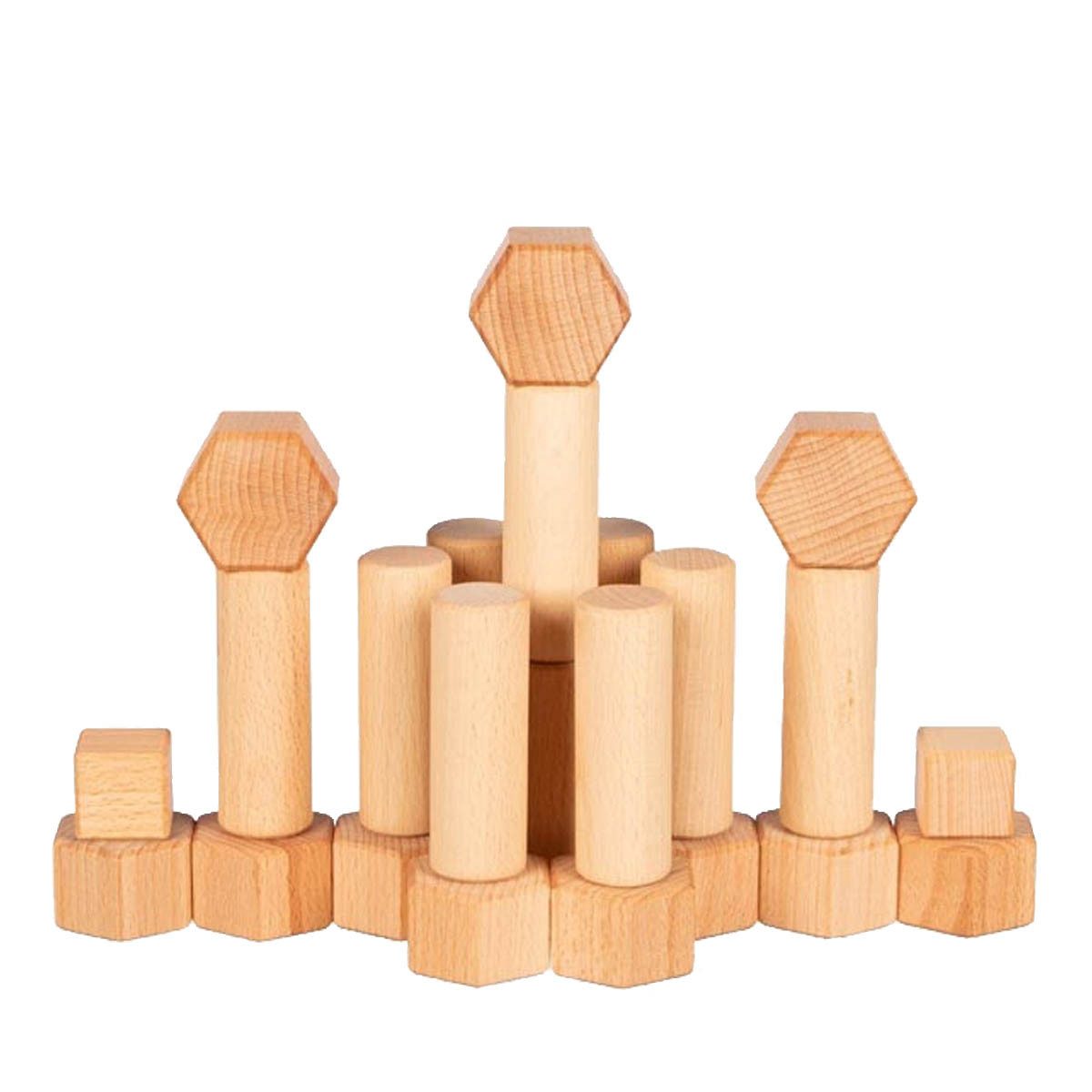 goki Bausteine mit Walnussöl veredelt Spielbausteine, (75 Massivholzbausteine, 75 St., set), Bestens geeignet für offenes Spiel