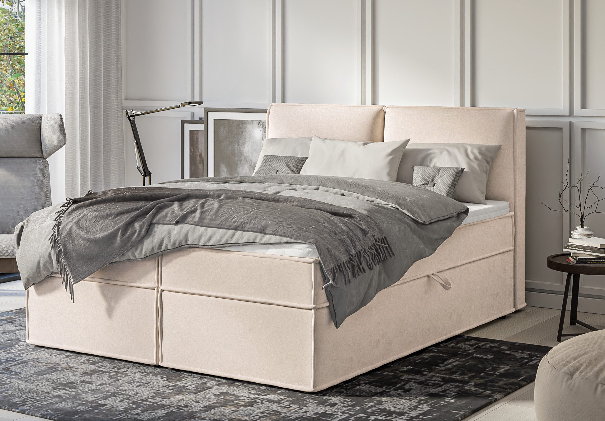 S-Style Möbel Boxspringbett Plaza mit Topper günstig online kaufen