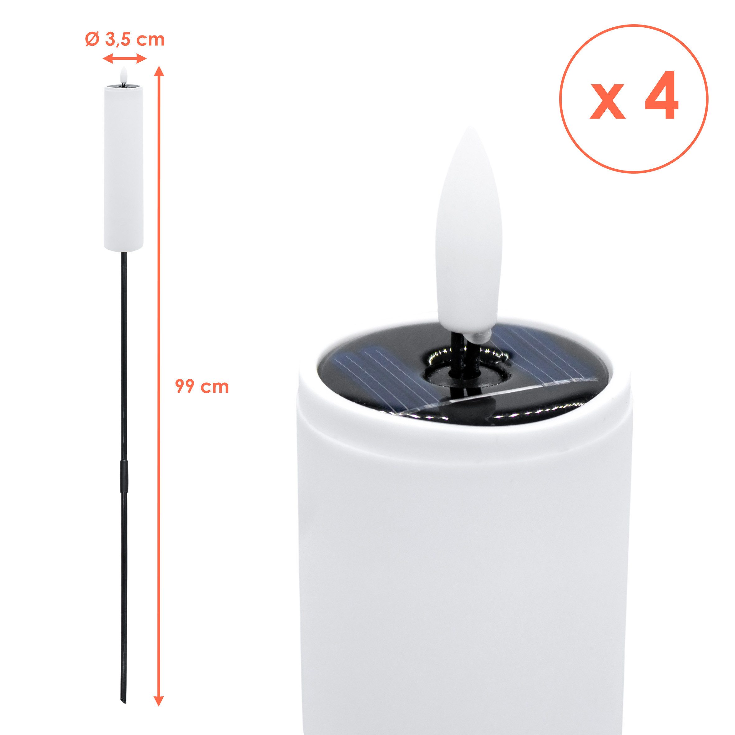 Spetebo LED-Kerze Solar Gartenfackel LED Kerze günstig online kaufen
