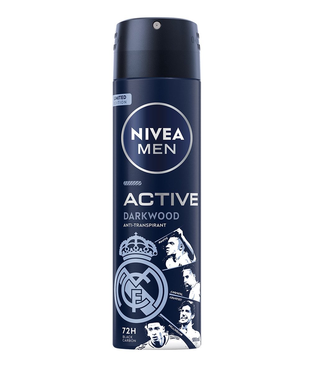 Nivea Men Deo-Spray Active Darkwood Limited Edition Deo Spray 6 x 150ml, 6-tlg., Zuverlässiger Deo Schutz beim Sport
