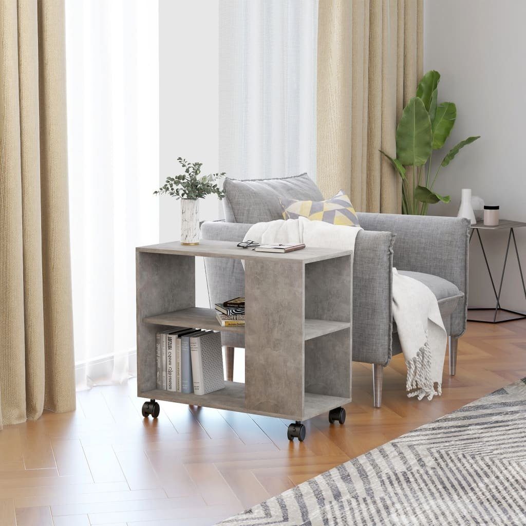 vidaXL Beistelltisch aus Holzwerkstoff in Betongrau (LxBxH: 70x35x55 cm)