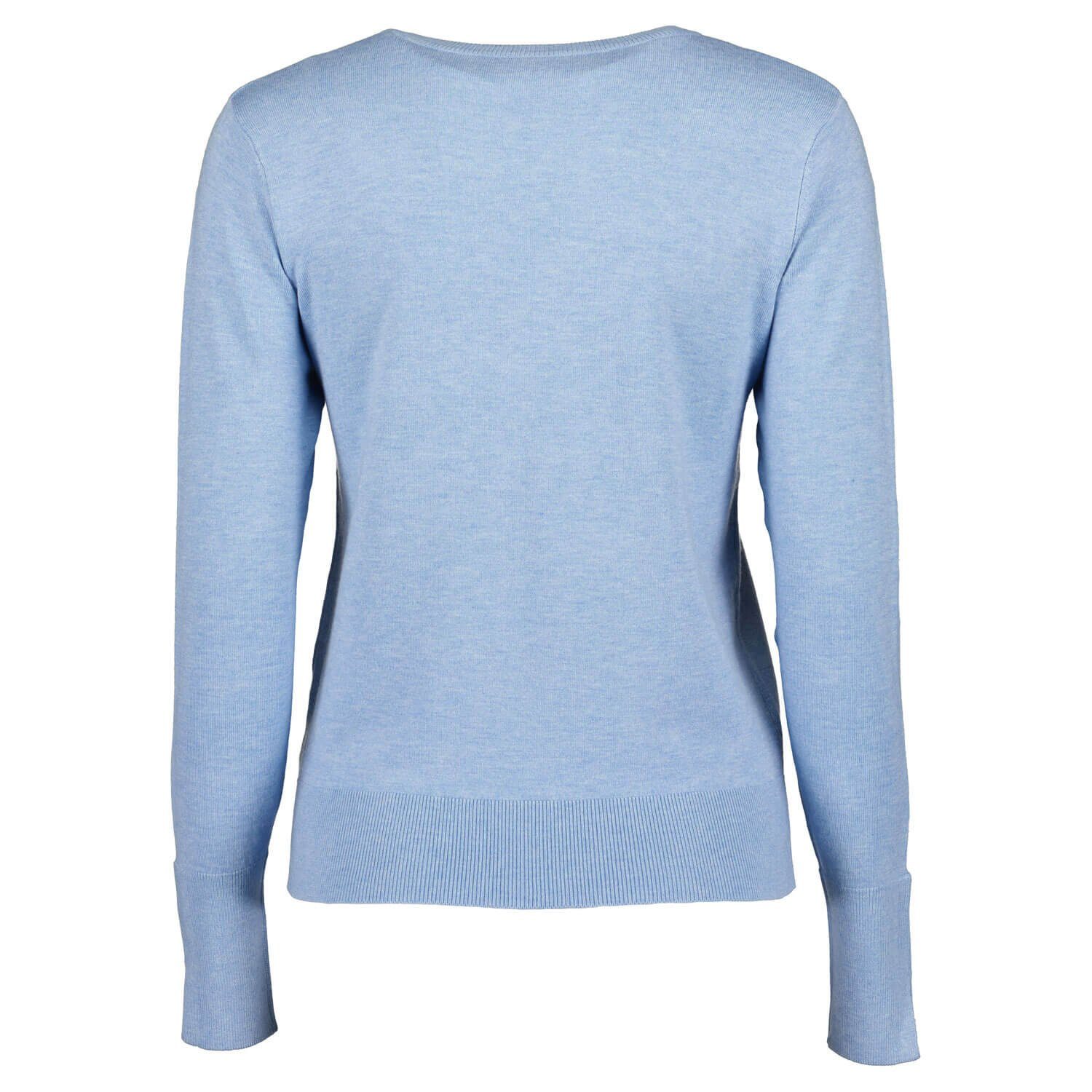 Blue Seven Rundhalspullover Damen Pullover Unifarben - Pulli hellblau Meliert Rundhalsausschnitt mit