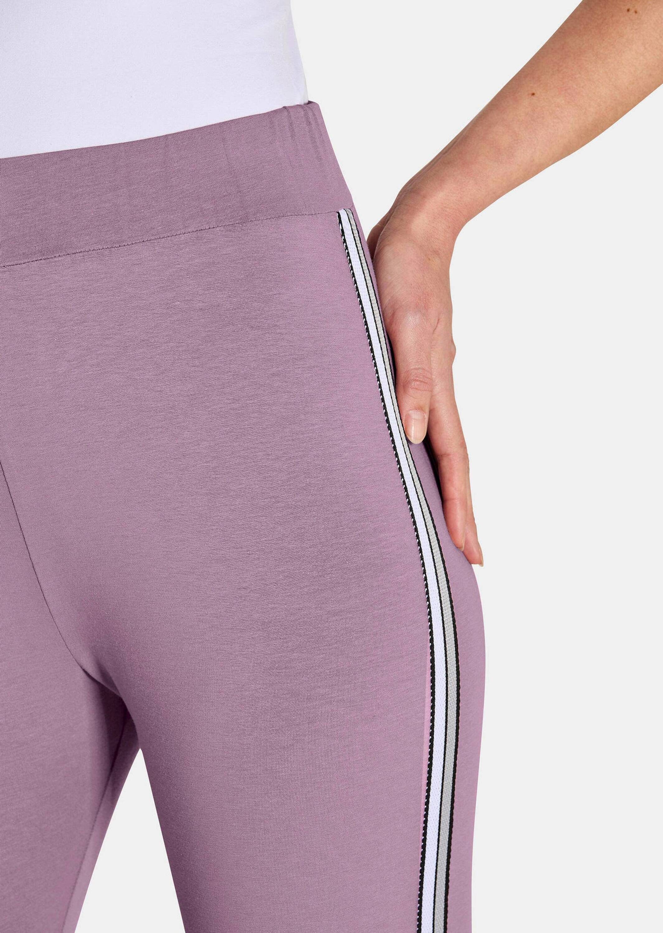 GOLDNER Jogginghose Kurzgröße: Zweierpack Leggings mit schmalem Bein Bequeme, lange Leggings mit breitem Bund und Streifen