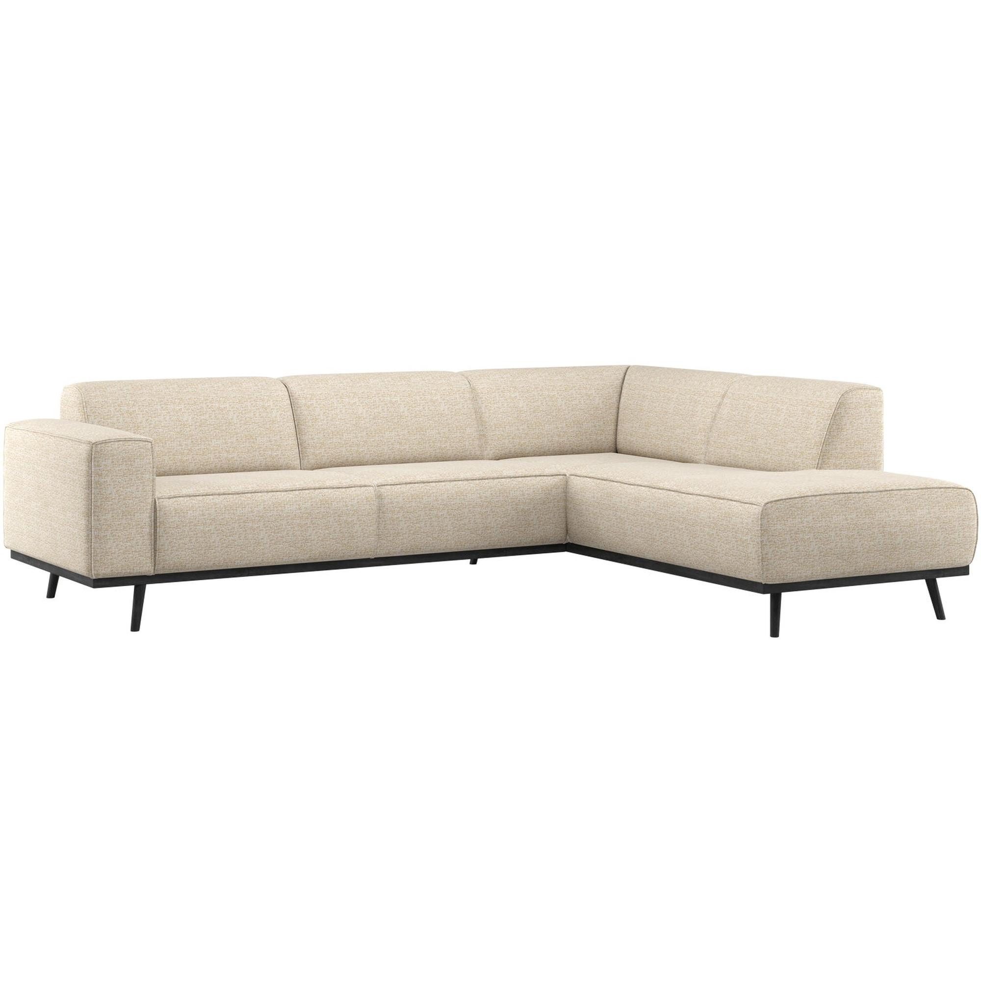 WOOOD Ecksofa Statement, Melange-Stoff, modern, Beige, Rechts, elegantes, abgerundetes Design mit hohem Sitzkomfort