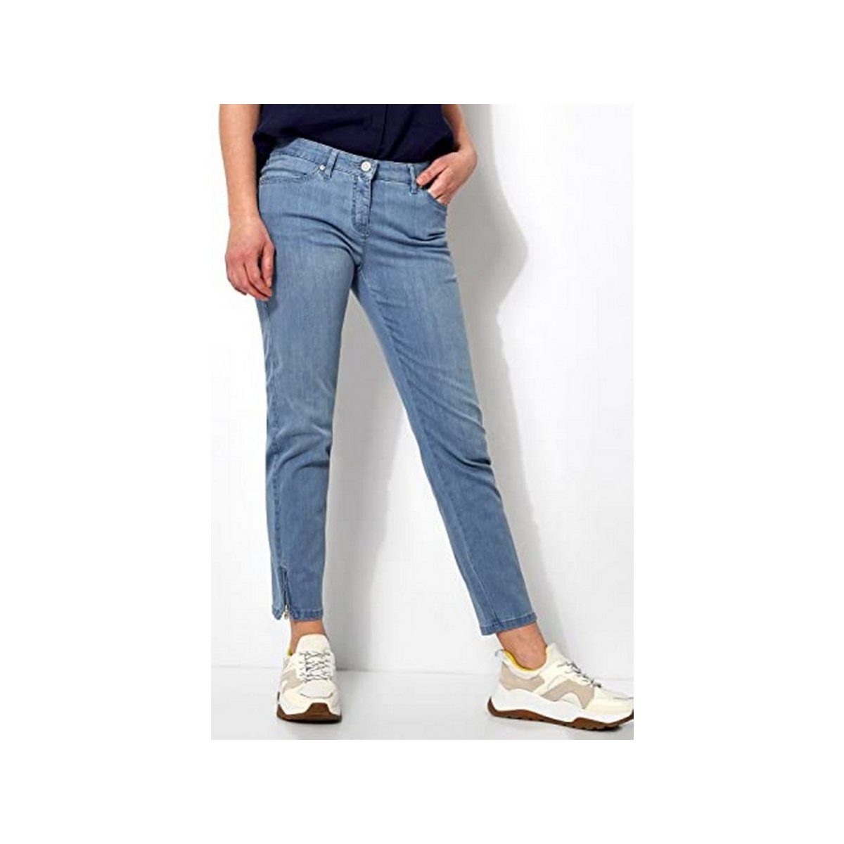 TONI 5-Pocket-Jeans uni (1-tlg) used bleached