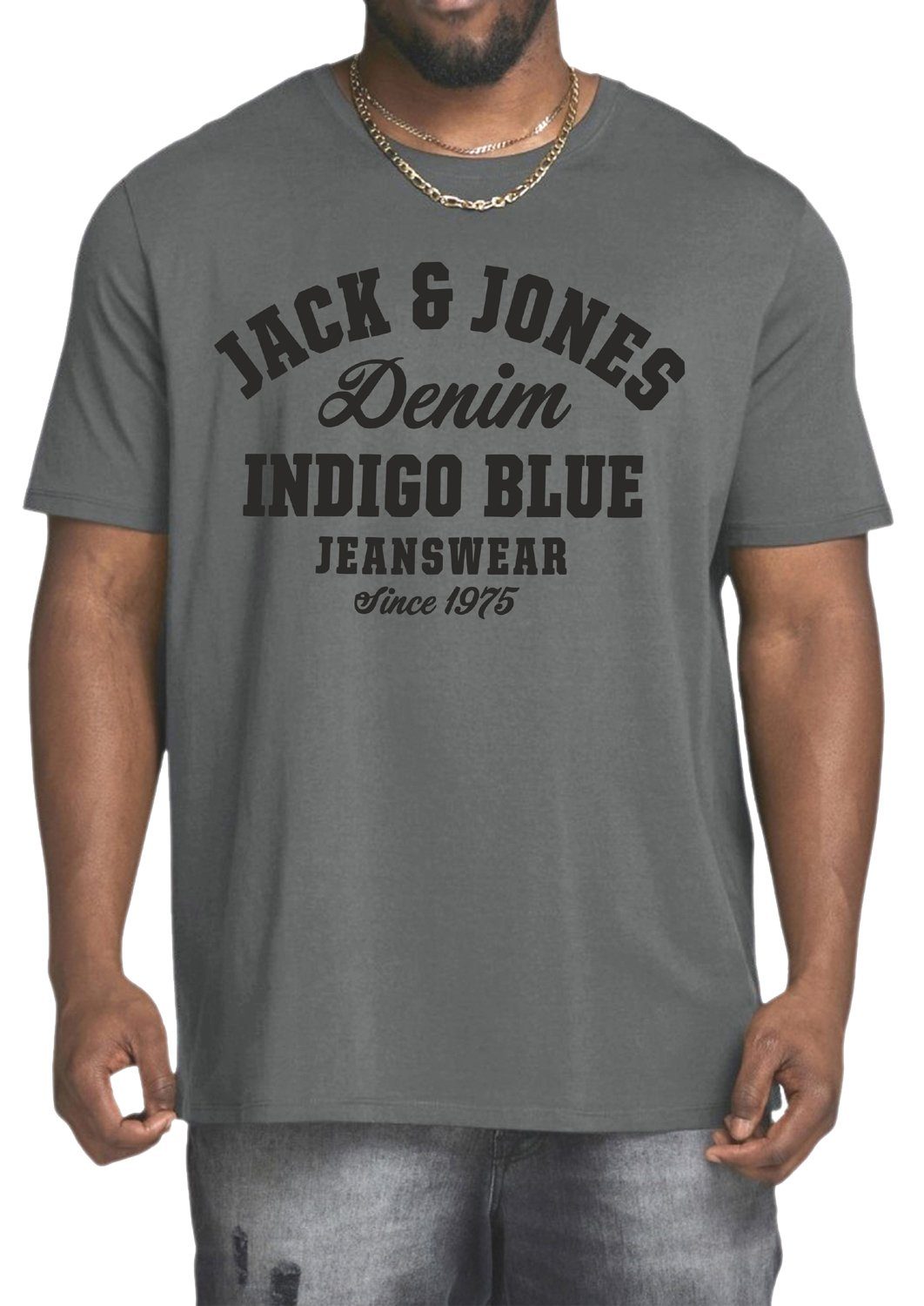 Jack & Jones Plus Print-Shirt Big Size Übergrößen T-Shirt OPT 9