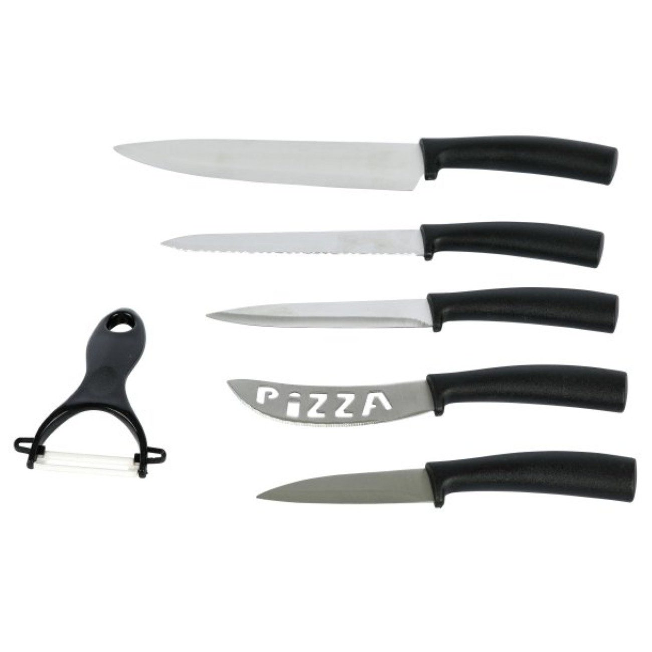 axentia Messer-Set (6-tlg), mit Edelstahlklinge, Küchenhelfer für Alltag & Küche