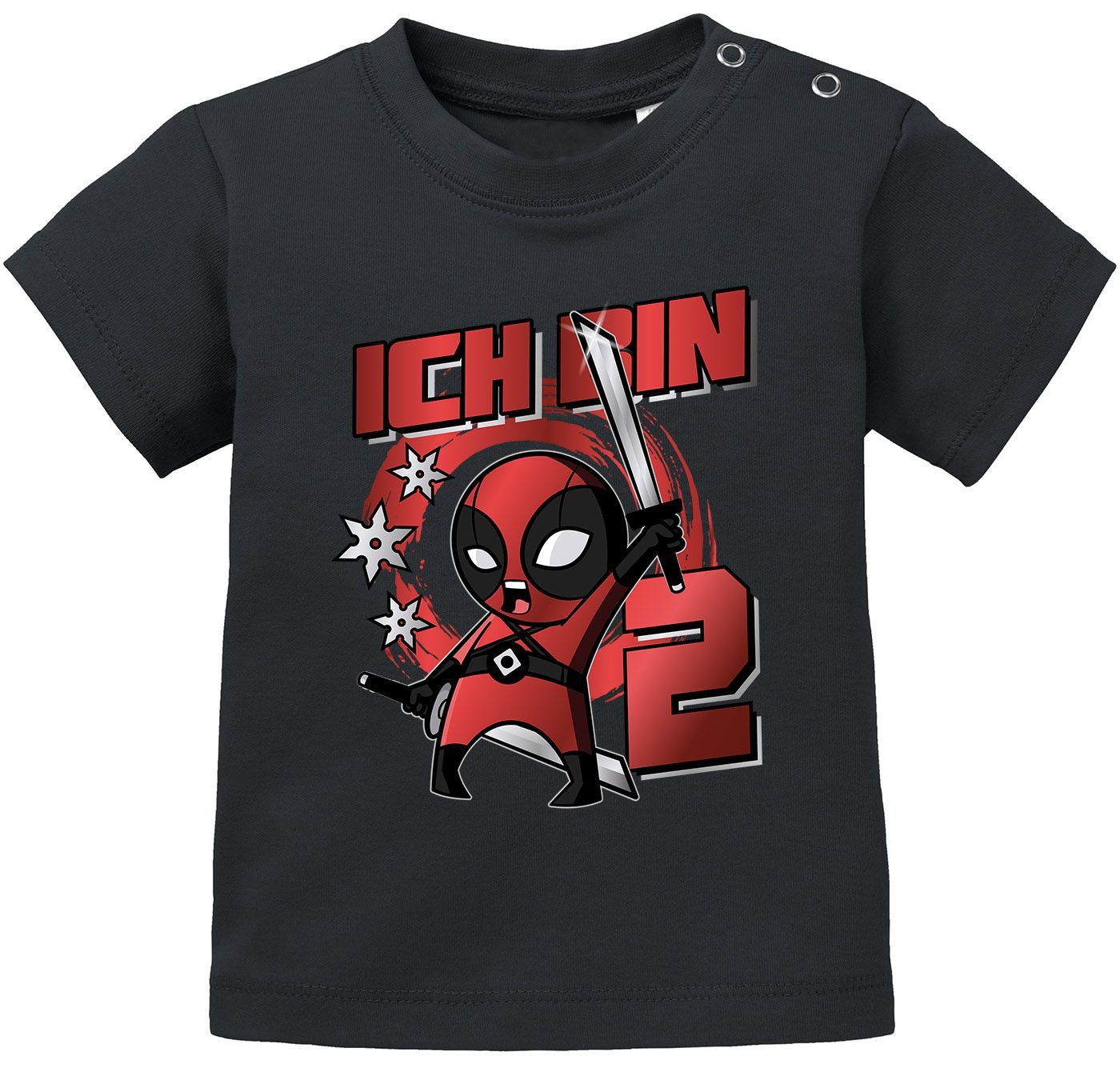 Print-Shirt Baby T-Shirt erster Geburtstag Spruch Ich bin 1, ich bin 2