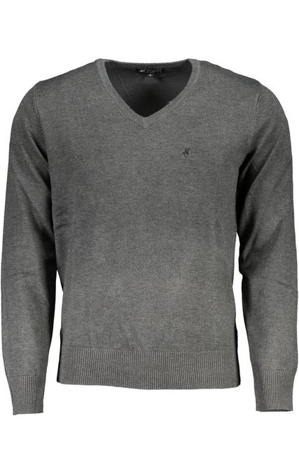 U.S. GRAND POLO Strickpullover Oversized Herrenhemd Grau: Langarm, V-Aussch günstig online kaufen