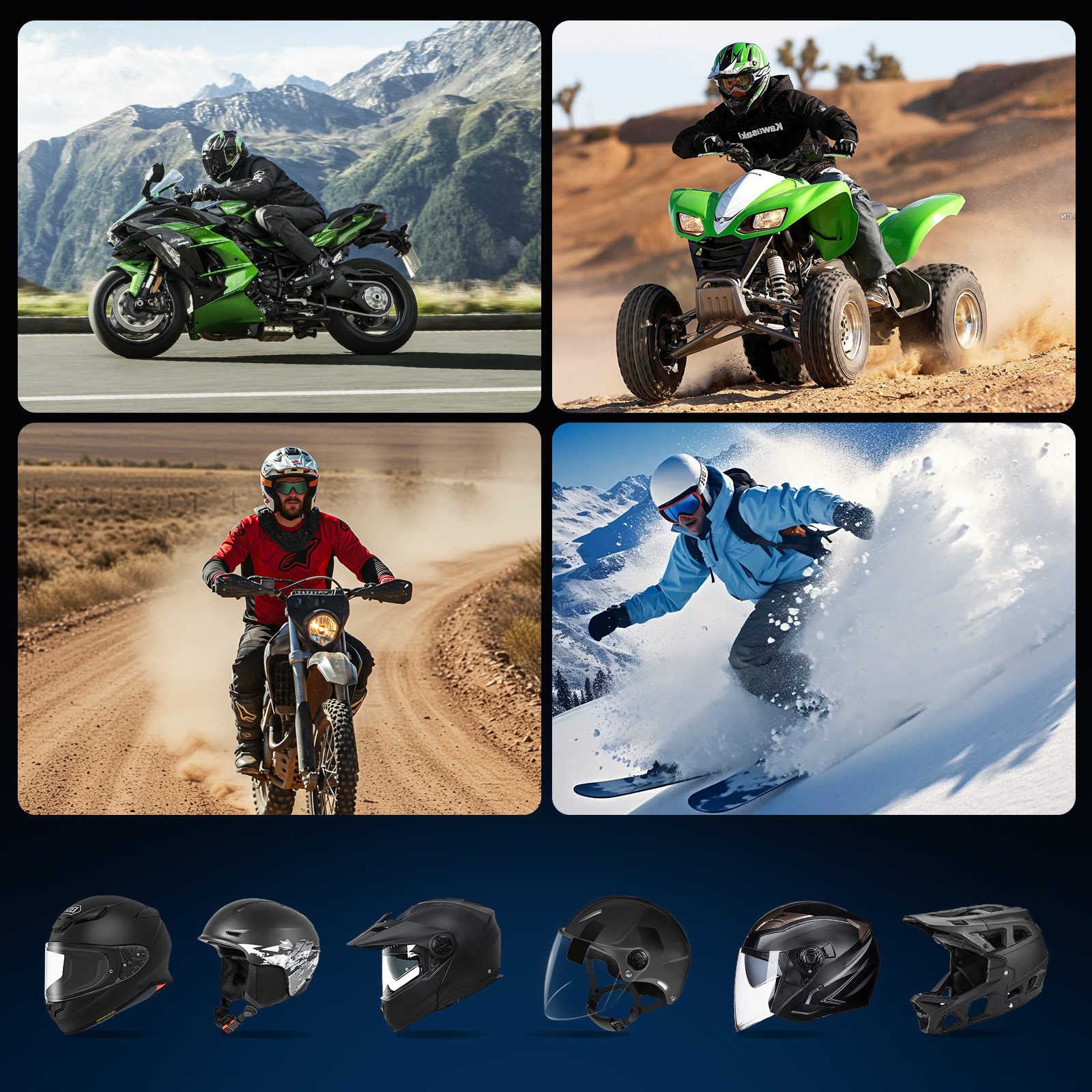 FC-Moto Motorradhelm MOMAN RSS Edition Bluetooth Headset, wasserdicht