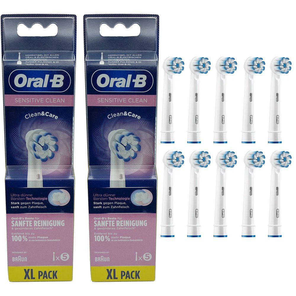 Oral-B Aufsteckbürsten Sensitive Clean, 10 Stück, Ultra-dünne Borsten für sanfte Reinigung