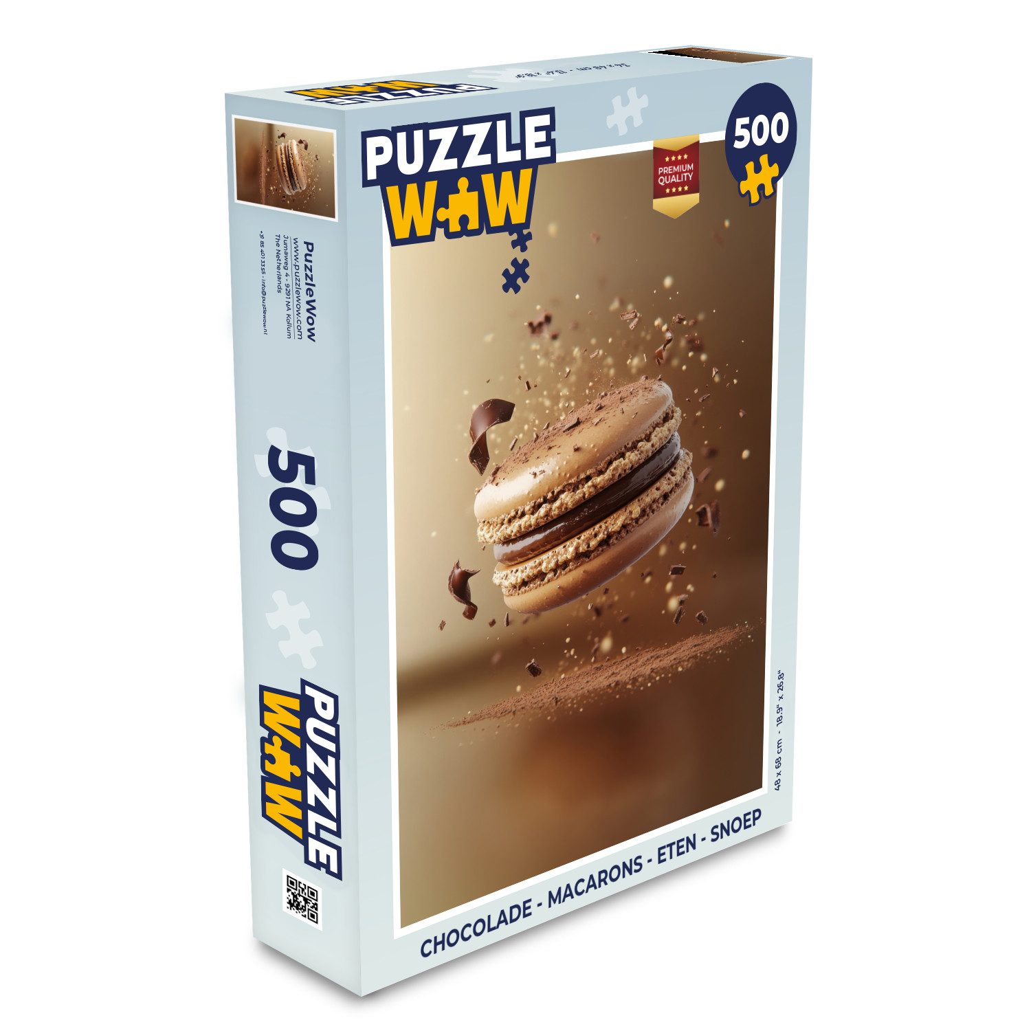 MuchoWow Puzzle Schokolade - Makronen - Lebensmittel - Süßigkeiten, 500 Puzzleteile, Foto-Puzzle, Bilderrätsel, Puzzlespiele, Spielzeug