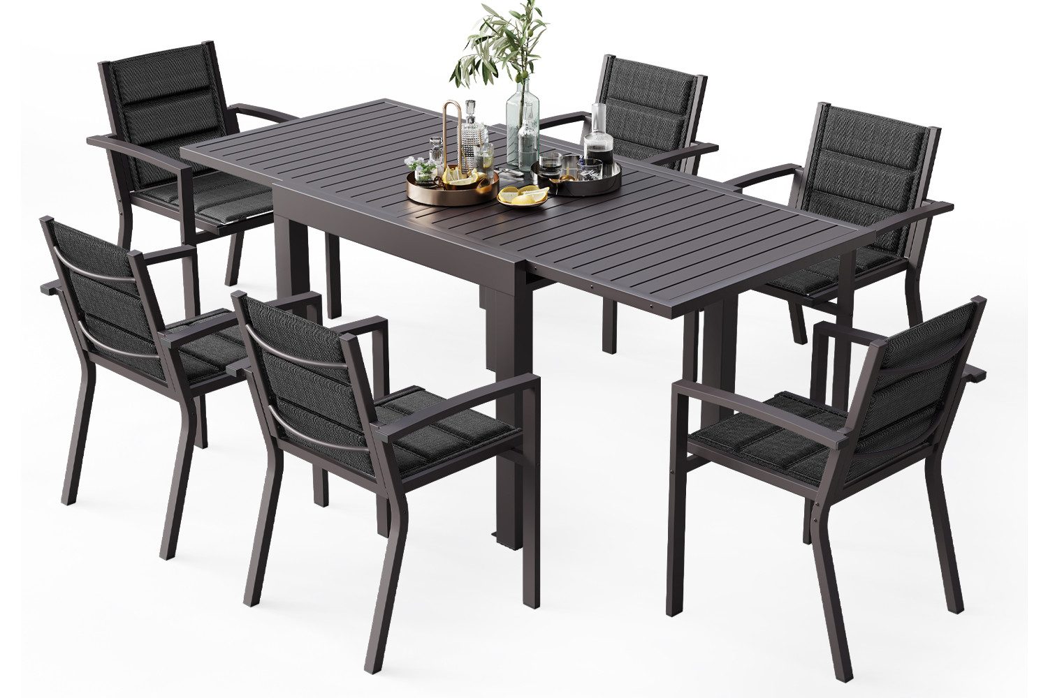 HOMALL Gartentisch Gartentisch Aluminium Ausziehtisch 80/160 günstig online kaufen