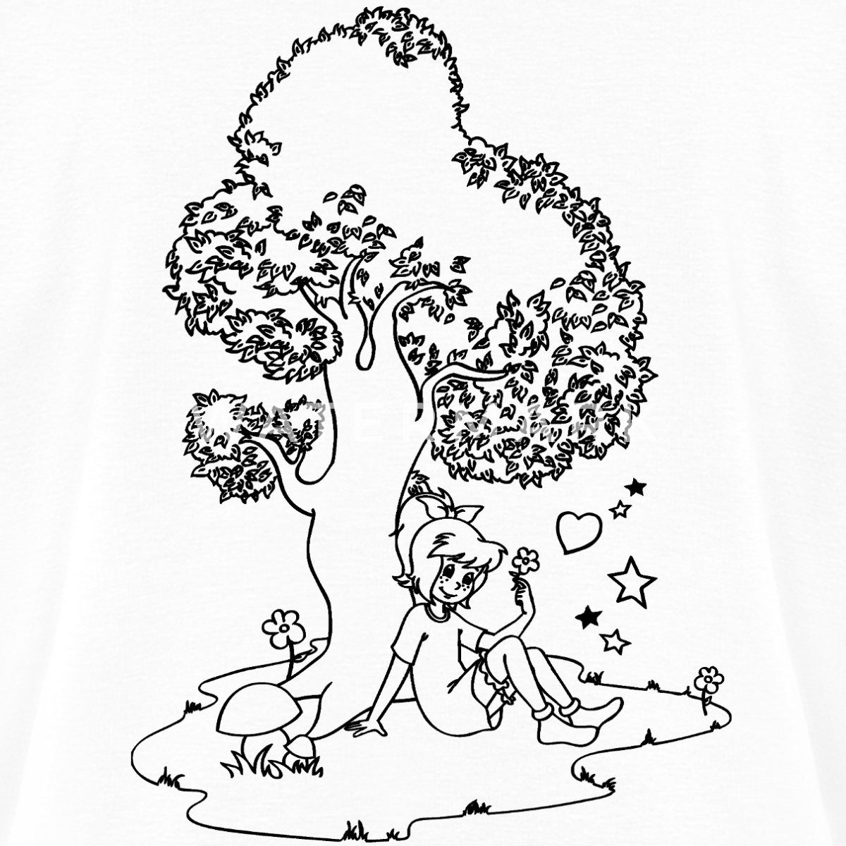 Spreadshirt T-Shirt Bibi Blocksberg Mit Bibi Und Großem Baum Frauen Premium T-Shirt (1-tlg)