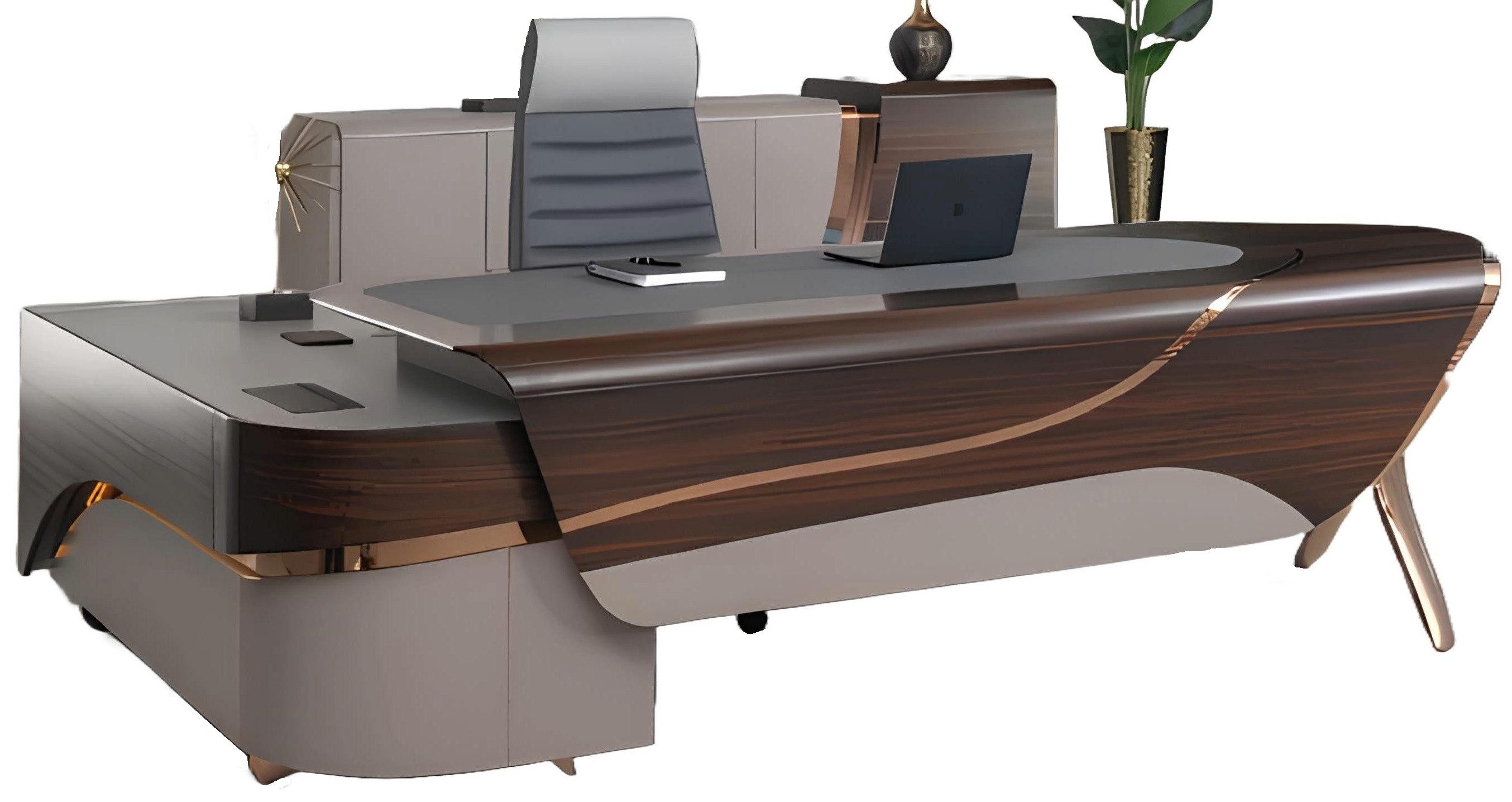 Xlmoebel Eckschreibtisch Neuer luxuriöser 240 cm Holzschreibtisch für moderne Büroeinrichtung (Eckschreibtisch), Hergestellt in Europa