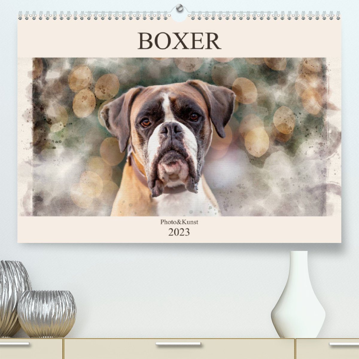 CALVENDO Wandkalender Boxer Photo&Kunst (Premium, hochwertiger DIN A2 Wandkalender 2023, Kunstdruck in Hochglanz)