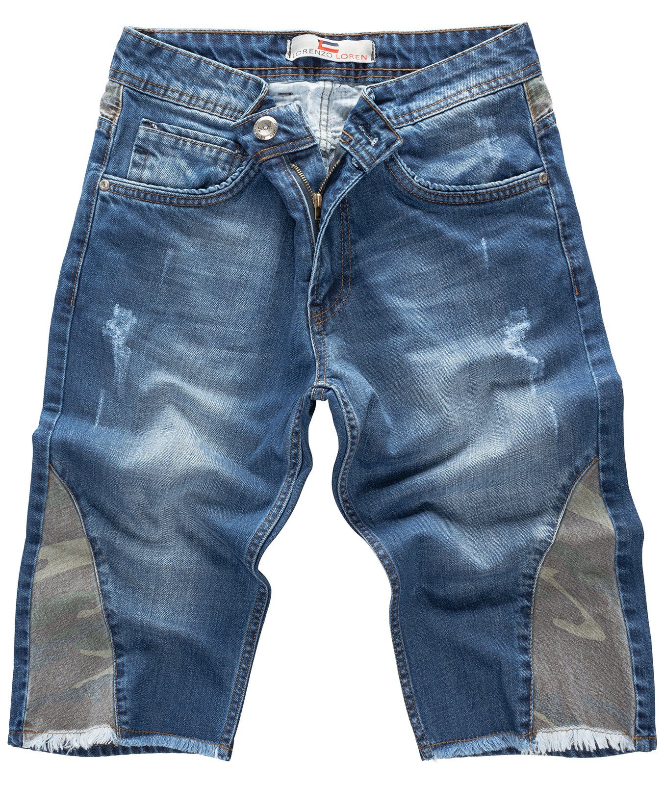 Lorenzo Loren Jeansshorts Herren Shorts Denim Blau LL-392