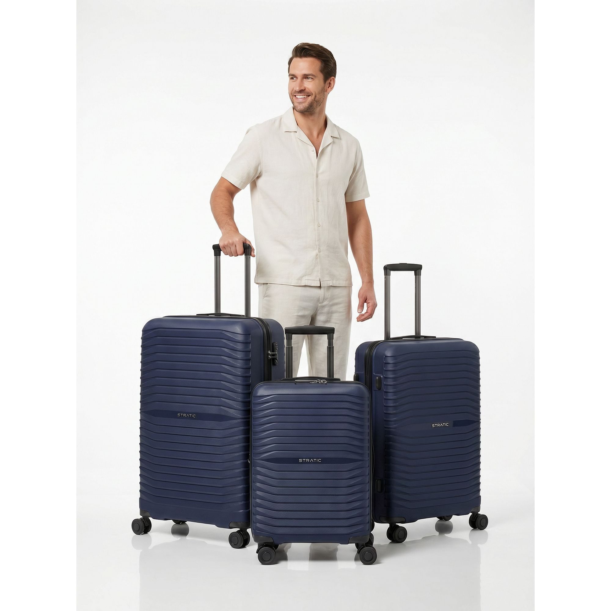 Stratic Trolleyset Shine, 4 Rollen, (3-teilig, 3 tlg), Polypropylen
