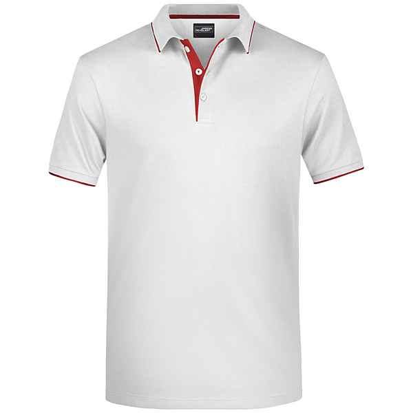 James & Nicholson Poloshirt Klassisches Herren Polo mit Kontraststreifen JN728