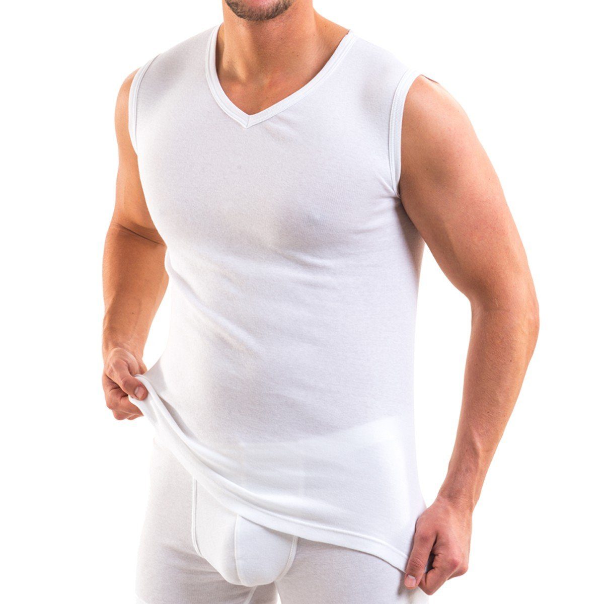 HERMKO Unterhemd 16050 Herren Business Muskelshirt V-Neck angenehm weich Da günstig online kaufen