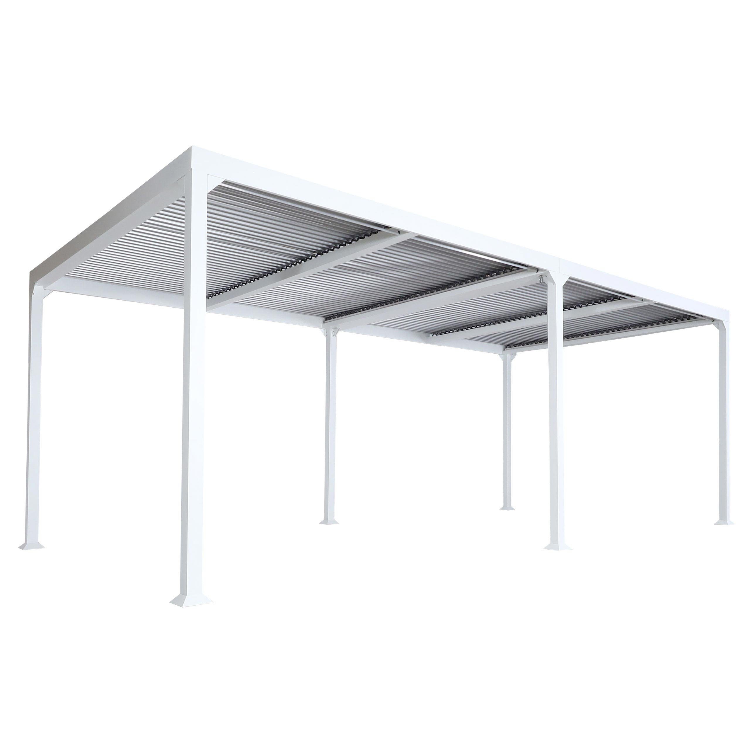 MCW Pergola MCW-L41-3x6, BxTxH: 590x306x224 cm, (4-tlg), Lieferung erfolgt ohne Dekoration, Mit Regenablauf