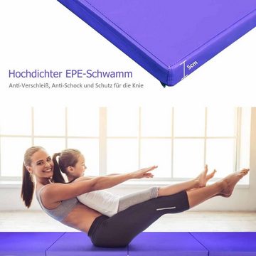 KOMFOTTEU Weichbodenmatte Yogamatte, mit Klettverschlüssen & Tragegriffen, 300x116x5 cm