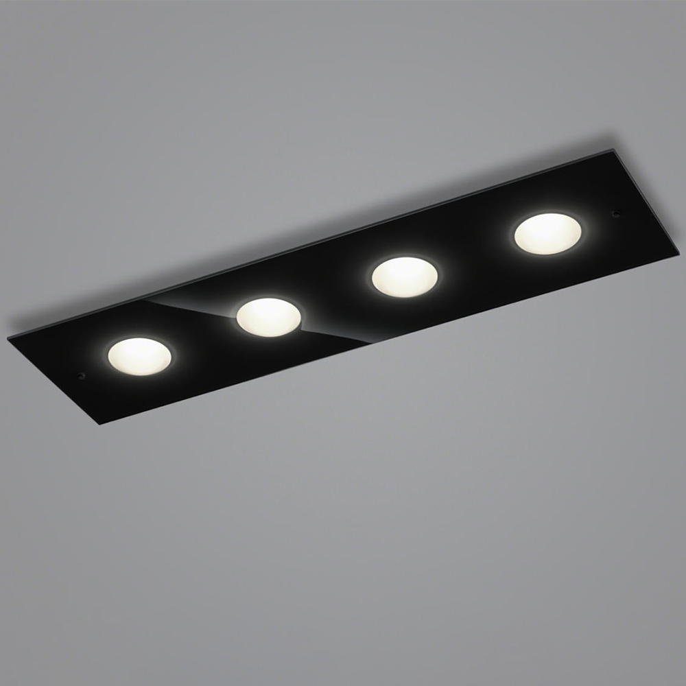 Helestra LED Deckenleuchte LED Deckenleuchte Nomi in Schwarz 4x 6W 1910lm 210x750mm, keine Angabe, Leuchtmittel enthalten: Ja, fest verbaut, LED, warmweiss, Deckenlampe, Deckenbeleuchtung, Deckenlicht
