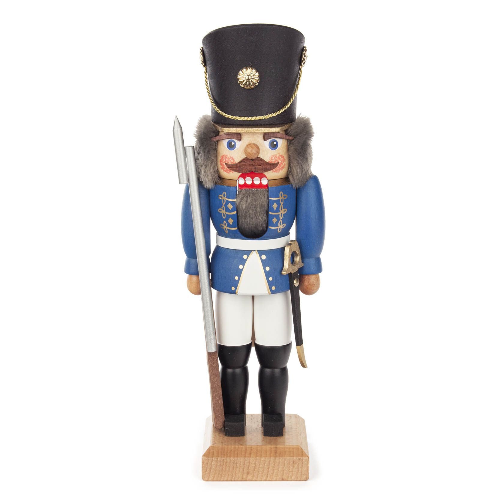 Nussknacker Nussknacker Soldat Blau lasiert BxHxT 10x29x8cm NEU