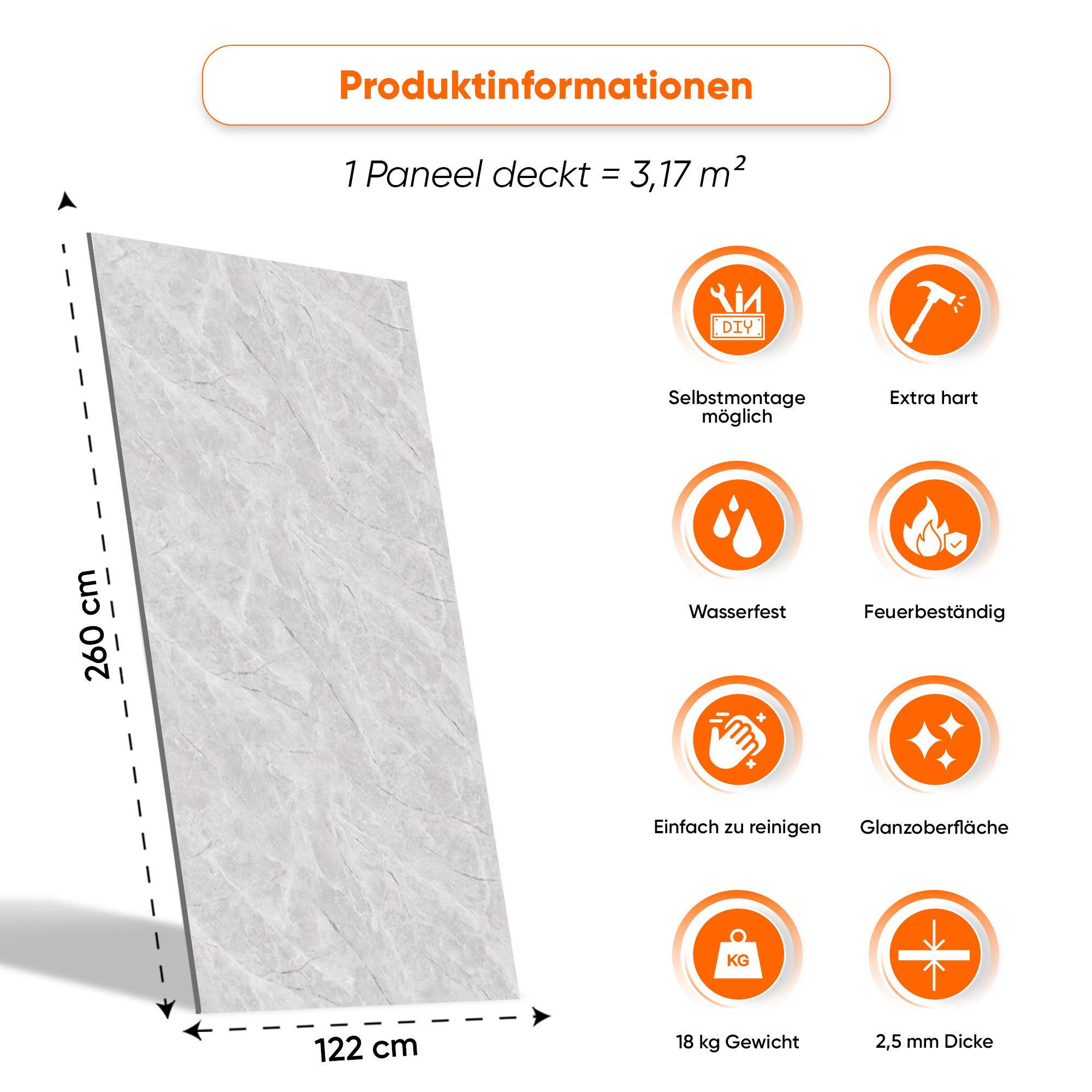 IZODEKOR 3D Wandpaneel IZODEKOR Deckenhohe 3D Marmor Wandpaneel