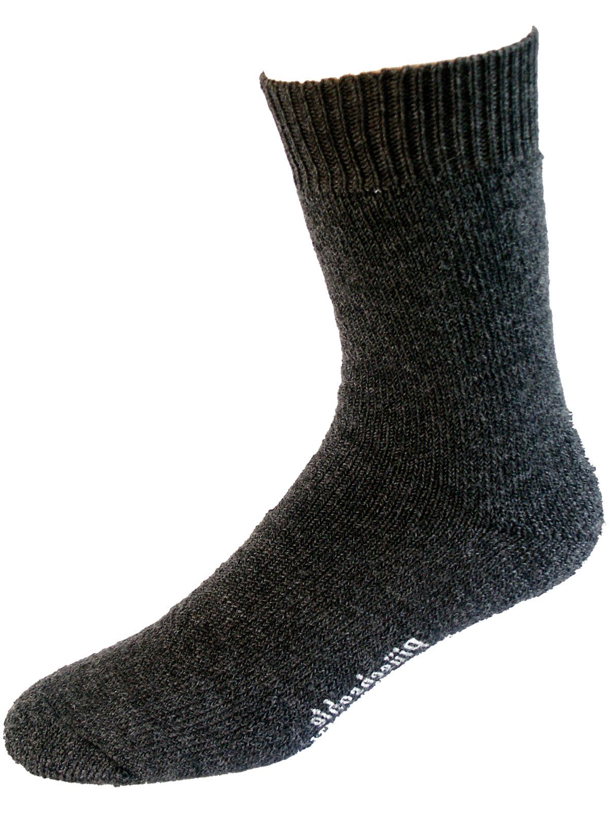 Nordpol Arbeitssocken 3 Paar Vollplüsch-Socke kurz 7000 grau 70% Wolle / 30% Polyester