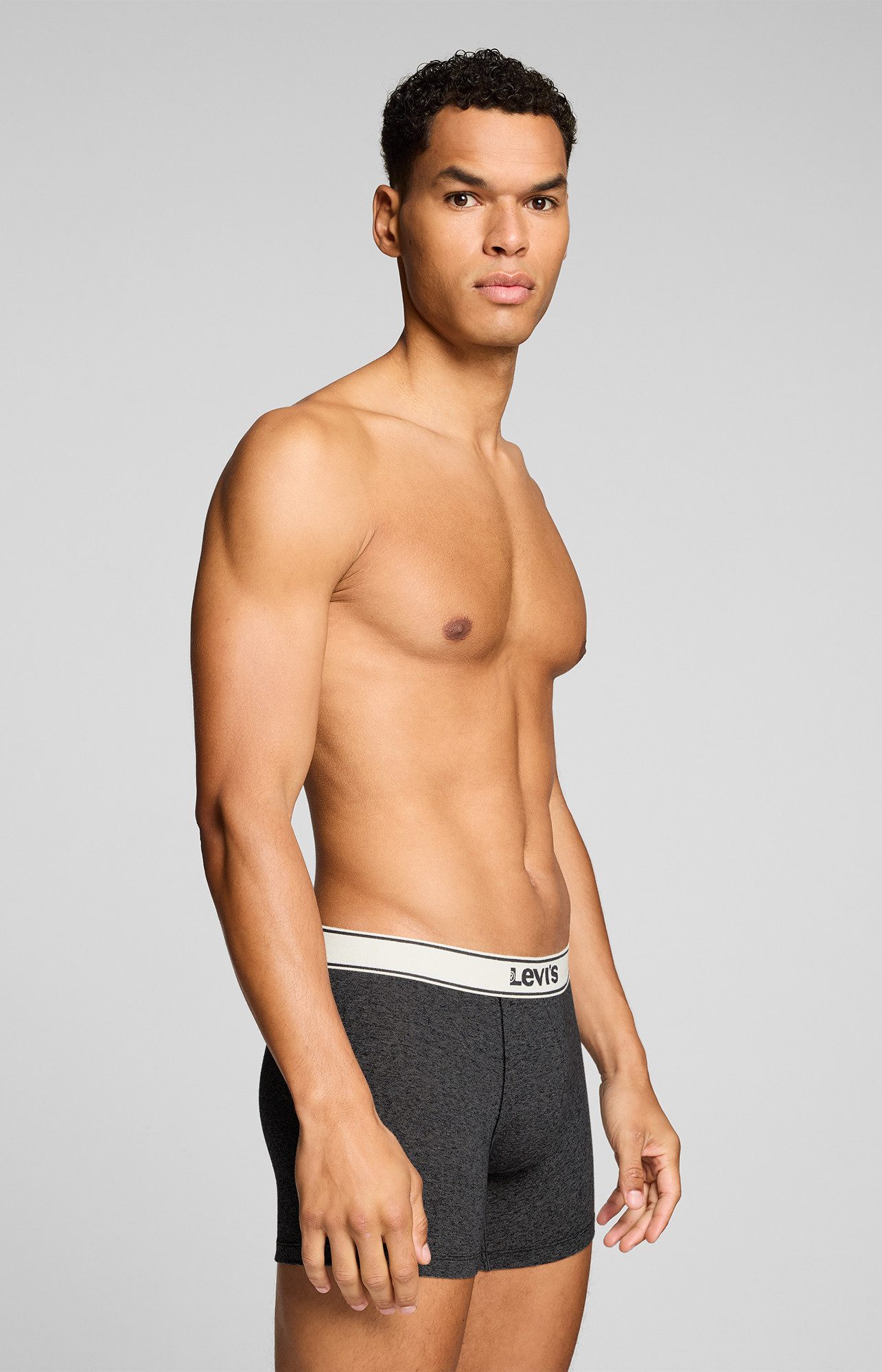 Levi's® Boxer LEVIS MEN VNTG HTR BOXER BRIEF 2P (2er Pack) ohne Eingriff, uni, meliert, Logo-Bund, elastisch – Bild 4 von 5