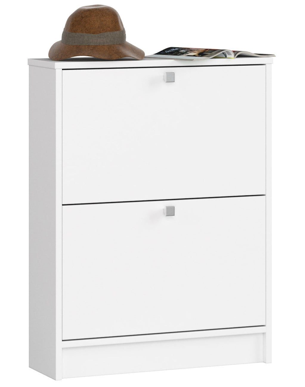 Raumhirsch Furniture Schuhschrank für Flur - Platz für 18 Paar Schuhe - Schuhkommode Laminierte Spanplatte, elegante matt-weiße Oberfläche, kompakt