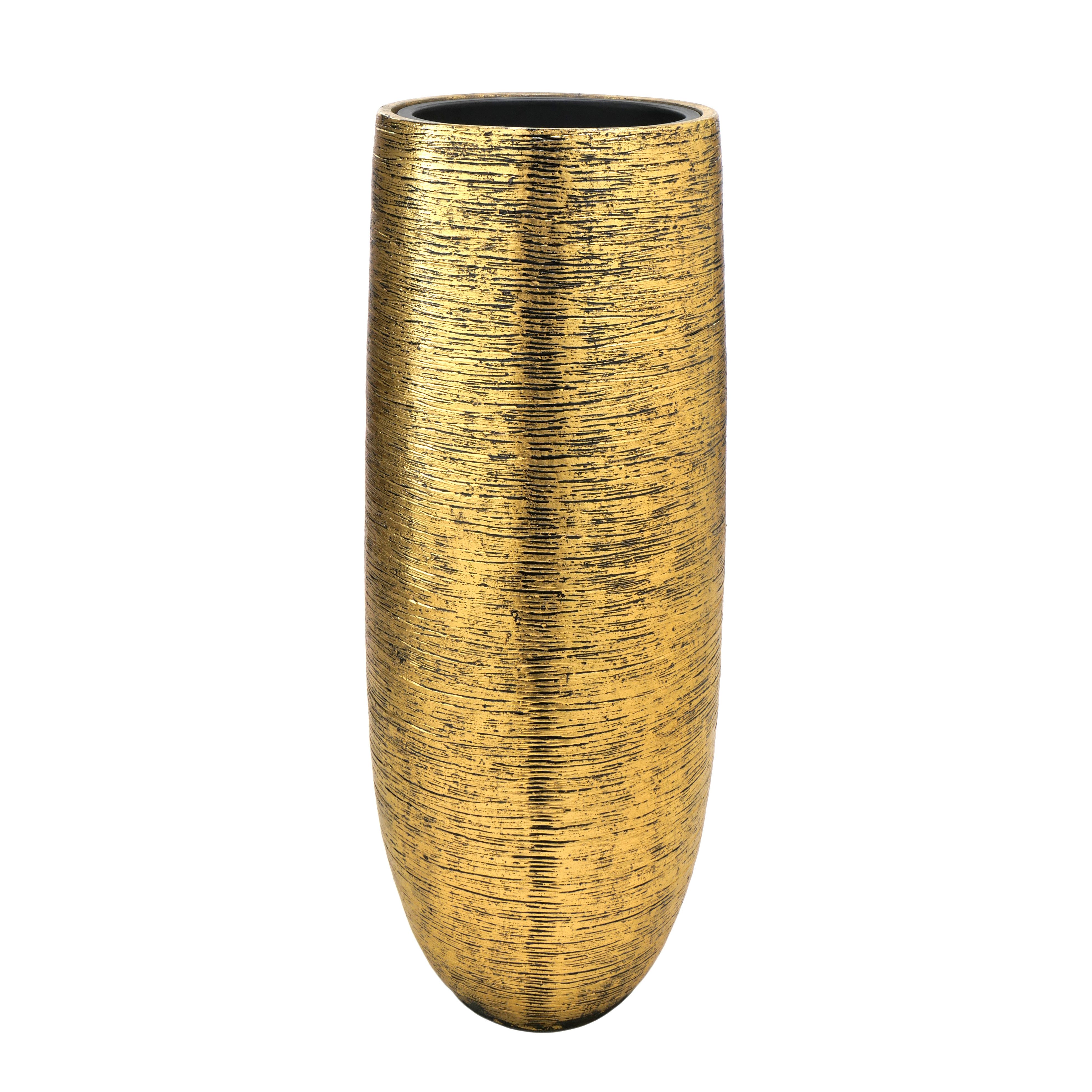 Flingora Bodenvase Lacey, mit Einsatz - Fiberglas - Indoor - Gold - Höhe 98 cm