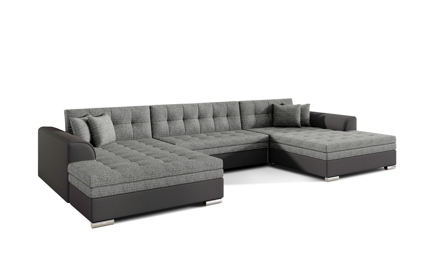 02/Soft in Bettfunktion mit Berlin Schlaffunktion XXL-Sofa Vera Wohnlandschaft U-Form, Lukas Möbel 11 Wohnlandschaft mit