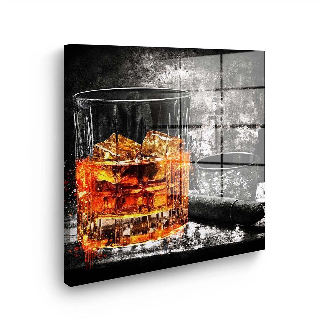 Acrylglasbild Glas Whiskey Abstract Acrylglas Wandbild Bild Wanddeko Wohnzimmer XL