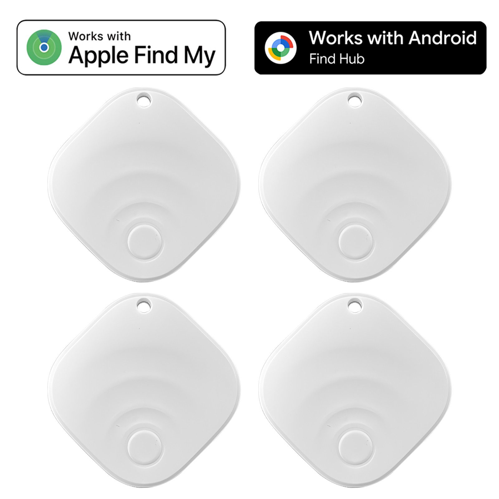 Rayofi Smart Tracker, Bluetooth-Tracker mit iOS and Android-Geräte GPS-Tracker (4 St., fürFahrräder/Gepäck/Haustiere, 100% Datenschutz)