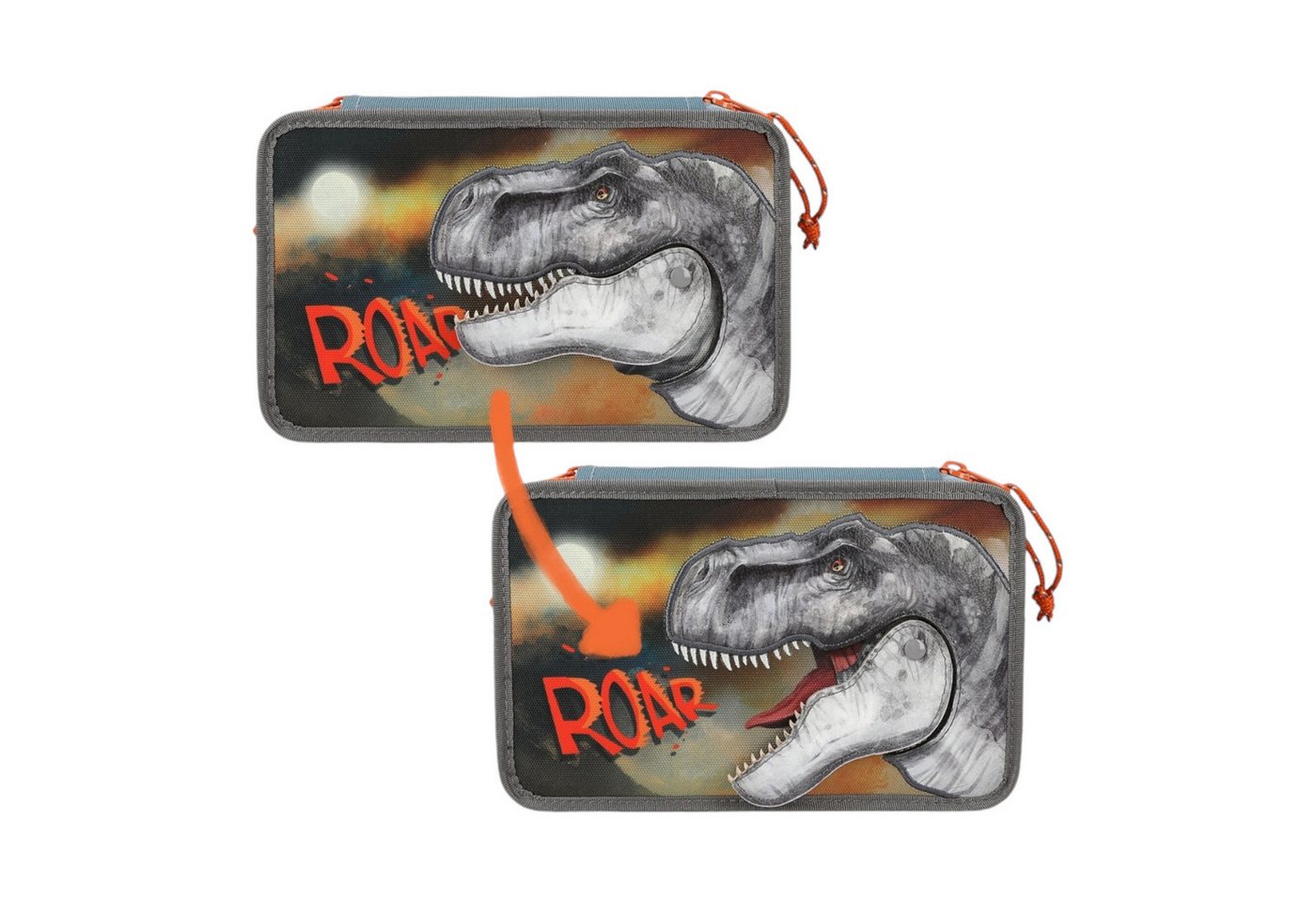Thumbnail - Dino World Federmäppchen Dino World 3 Fach Dinosaurier Federmappe Roar Federmäppchen für Jungs