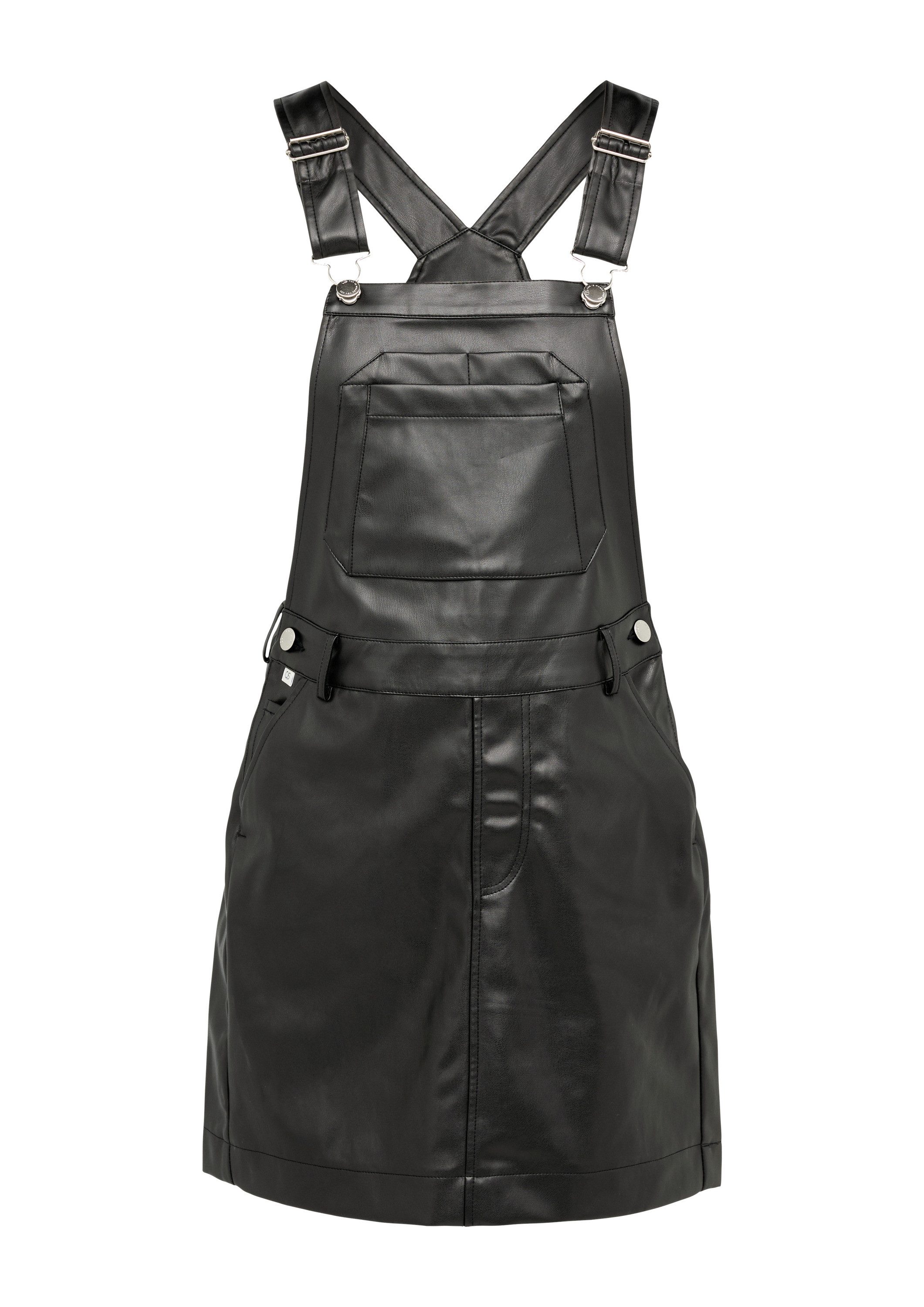 QS Minikleid Kleid Latzkleid in Leder-Optik günstig online kaufen