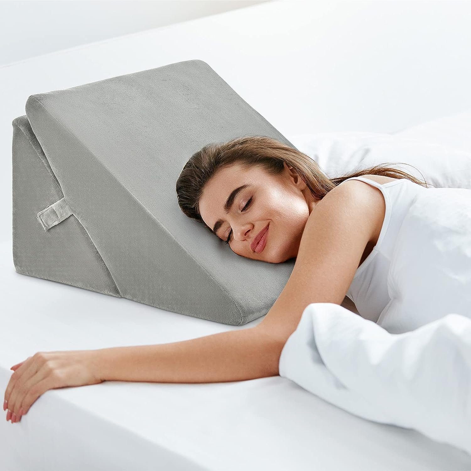KOMFOTTEU Keilkissen Lesekissen, Memory Foam Bezug waschbar, 58x36x51cm – Bild 5 von 5