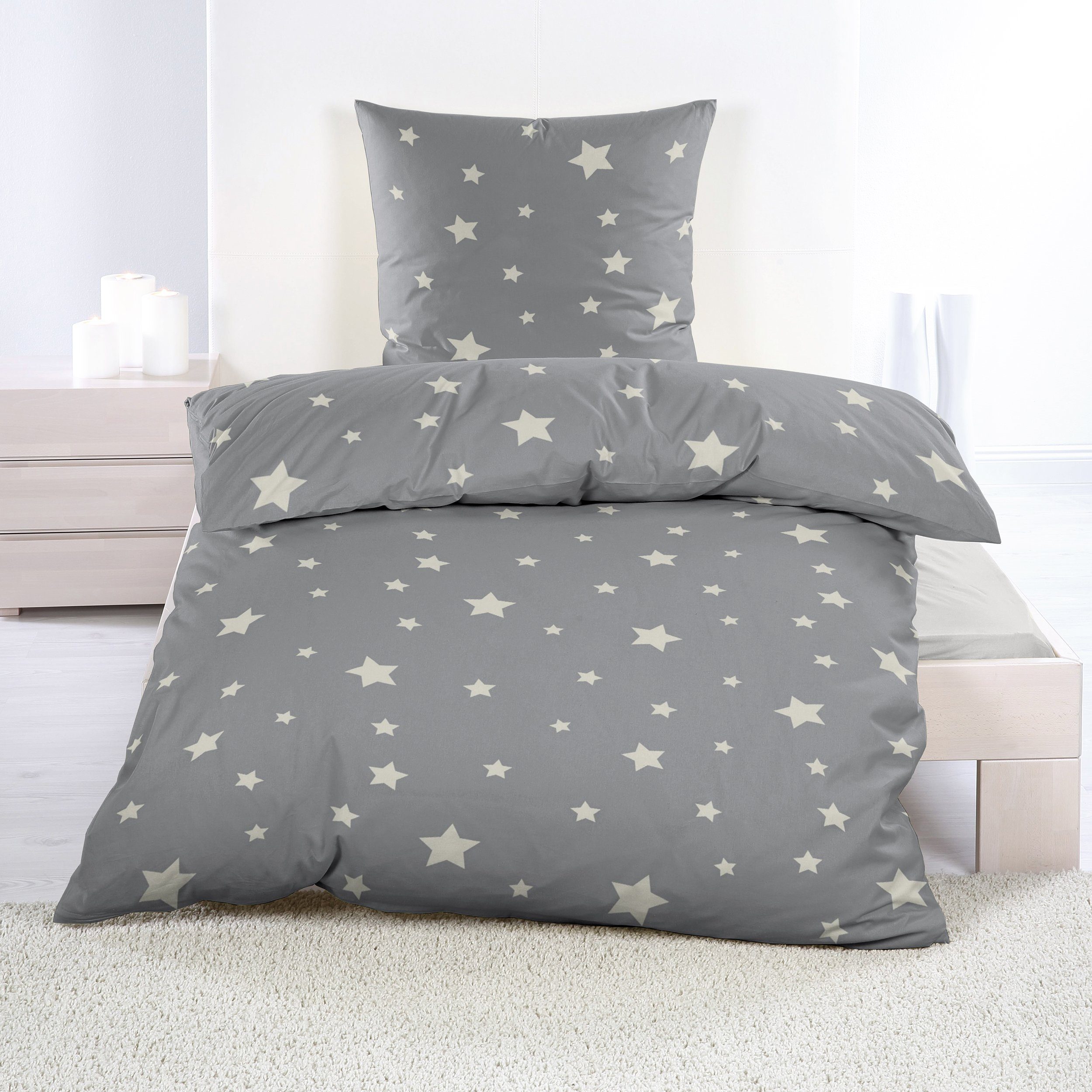 Casa Colori Bettwäsche Biber 135x200 cm Baumwollmischung mit Reißverschluss günstig online kaufen