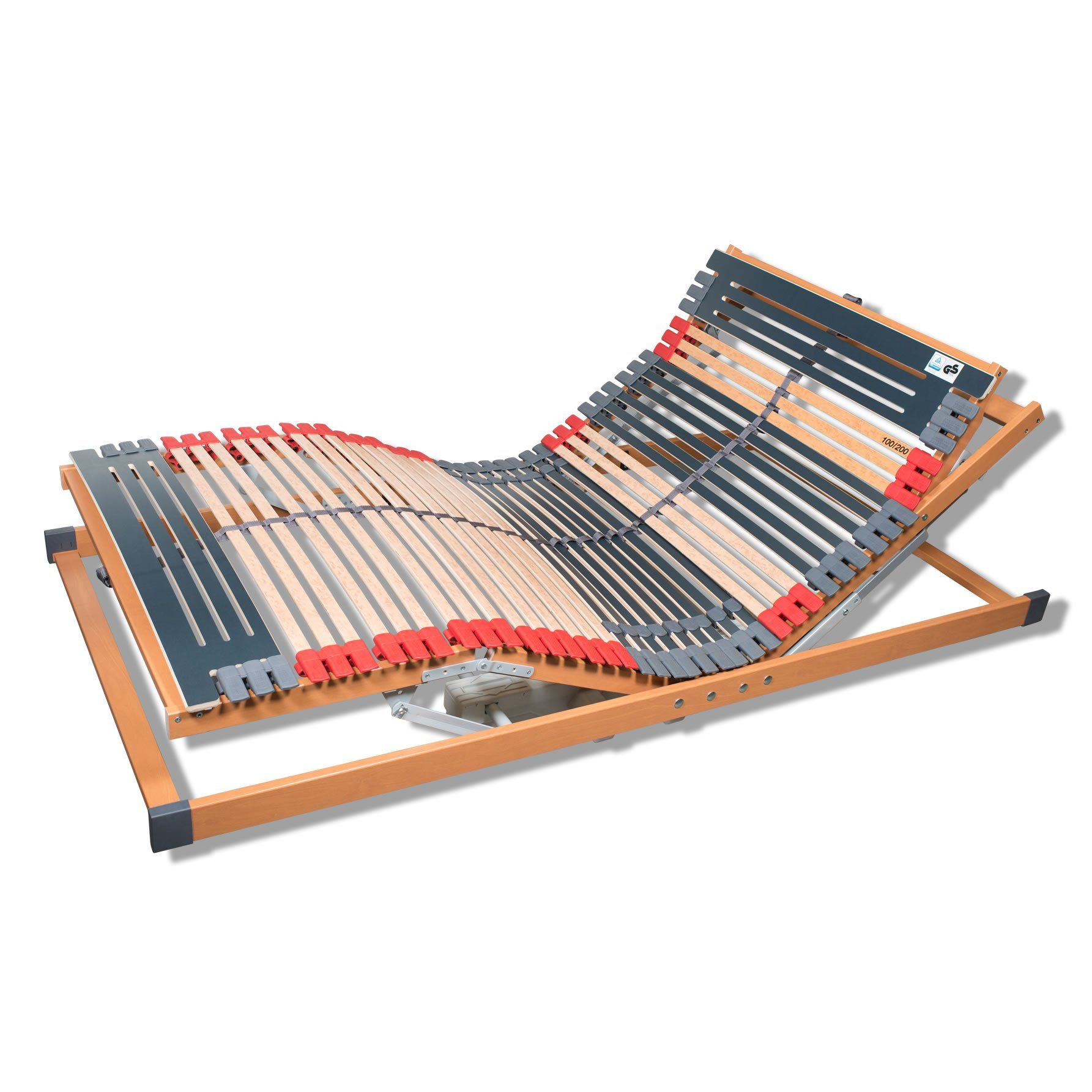 Lattenrost Rhodos EL, FMP Matratzenmanufaktur, Kopfteil motorisch verstellbar, Fußteil motorisch verstellbar, elektrisch verstellbarer 7 Zonen Lattenrost mit Notabsenkung