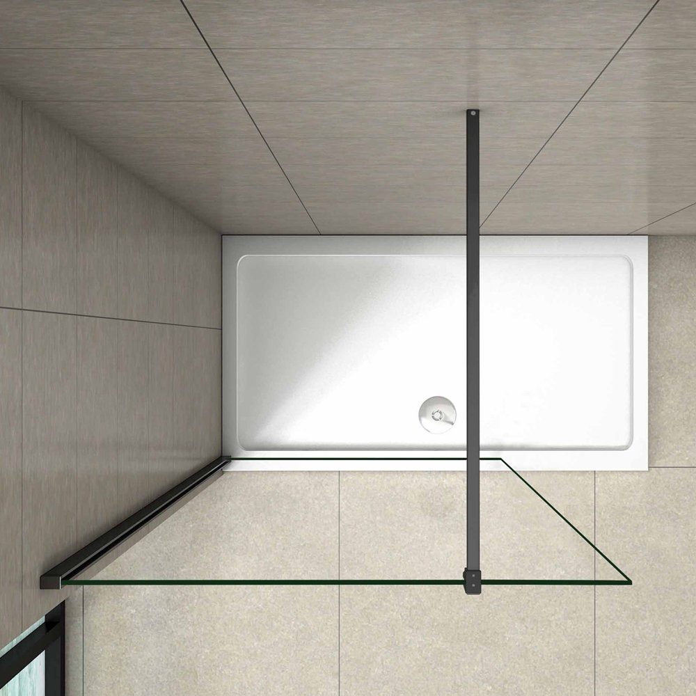 Duschspa shower screen 10mm tempered safety glass nano glass walk-in shower shower enclosure shower partition glass wall, single-pane safety glass, safety glass, (set), nano glass