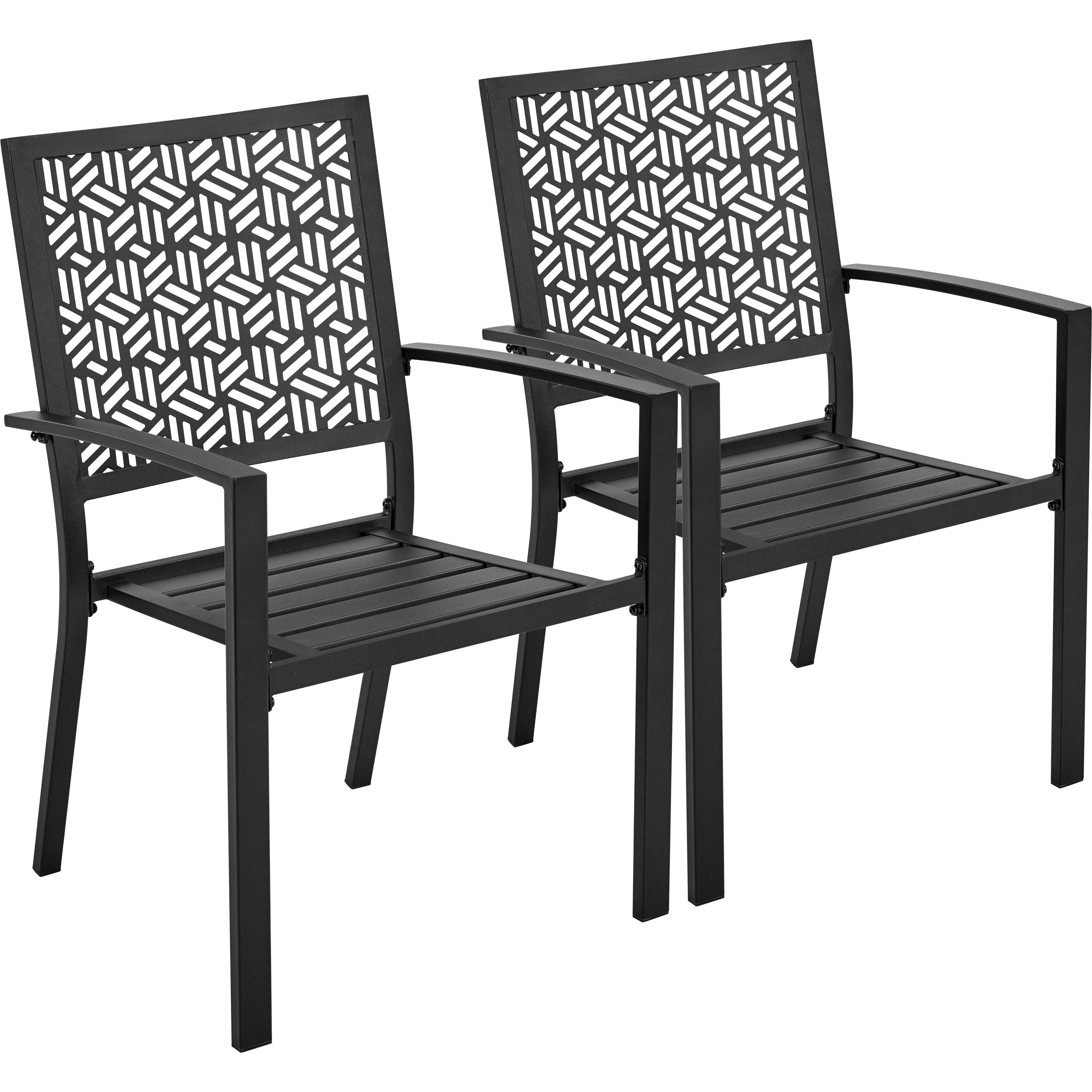 Gartenstuhl 2er-Set Esszimmerstuhl aus Metall