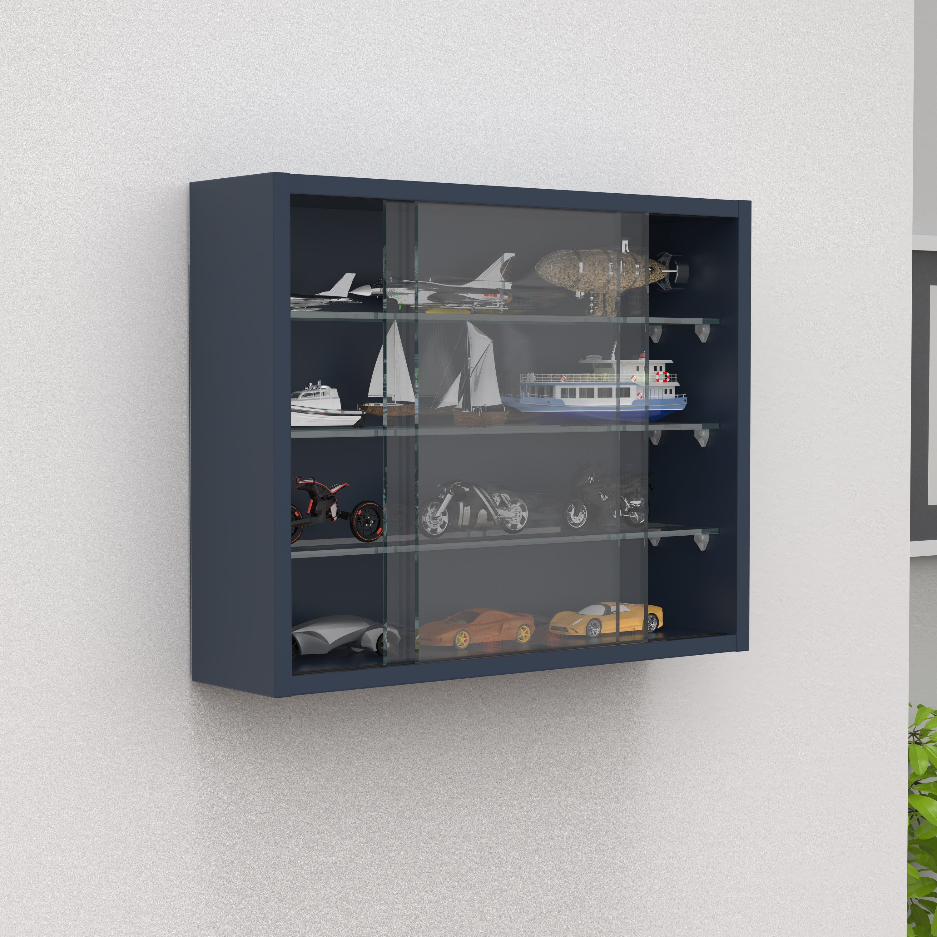 VCM Hängevitrine Wandvitrine Drivalo mit Schiebetüren und Glasvitrine hängend, Modern und platzsparend
